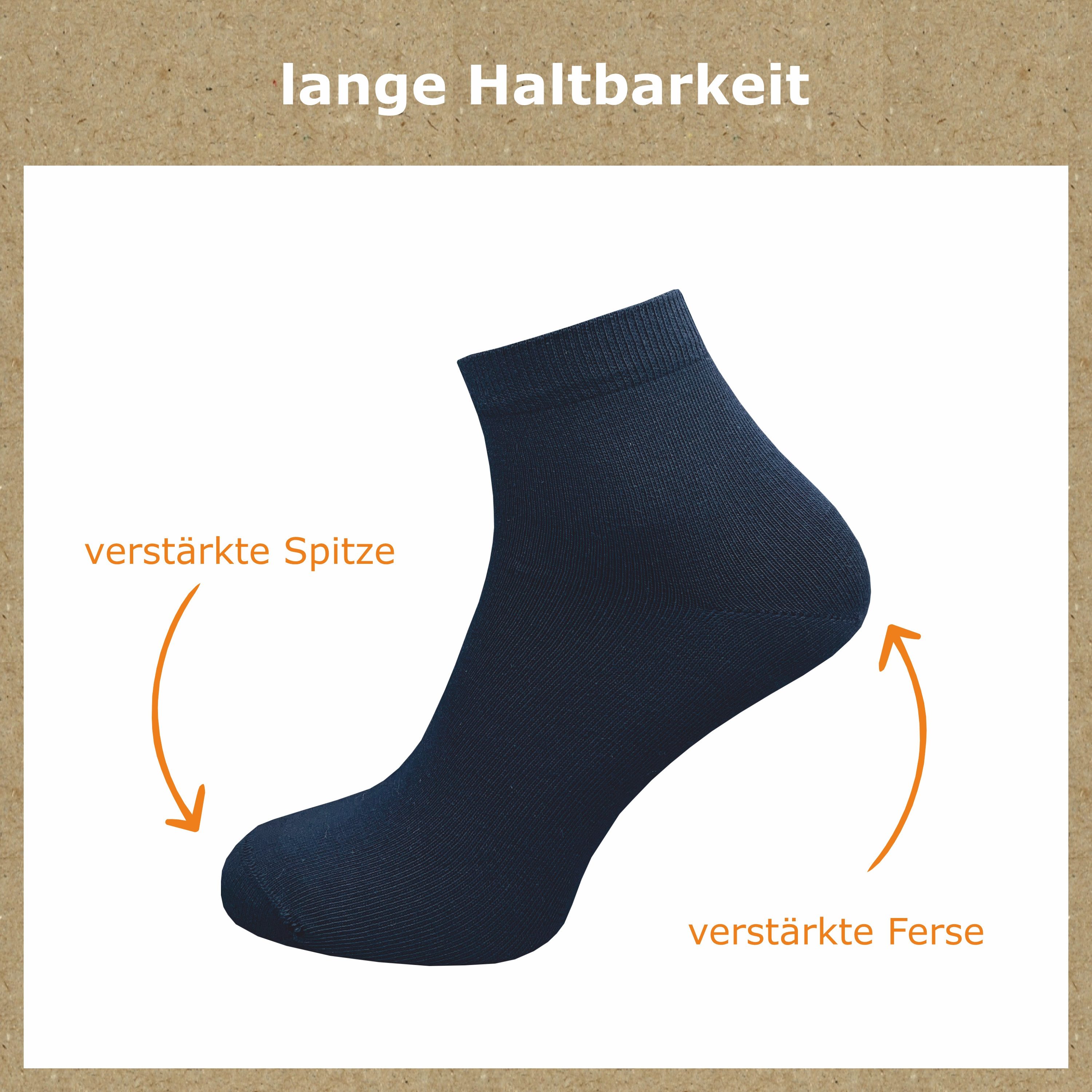 GAWILO Kurzsocken aus 100% reiner Baumwolle - Quartersocken für Herren (6-Paar) Schaft etwas länger als beim Sneaker - daher kein verrutschen