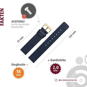 MARBURGER Uhrenarmband 18mm Leder passend für Skagen