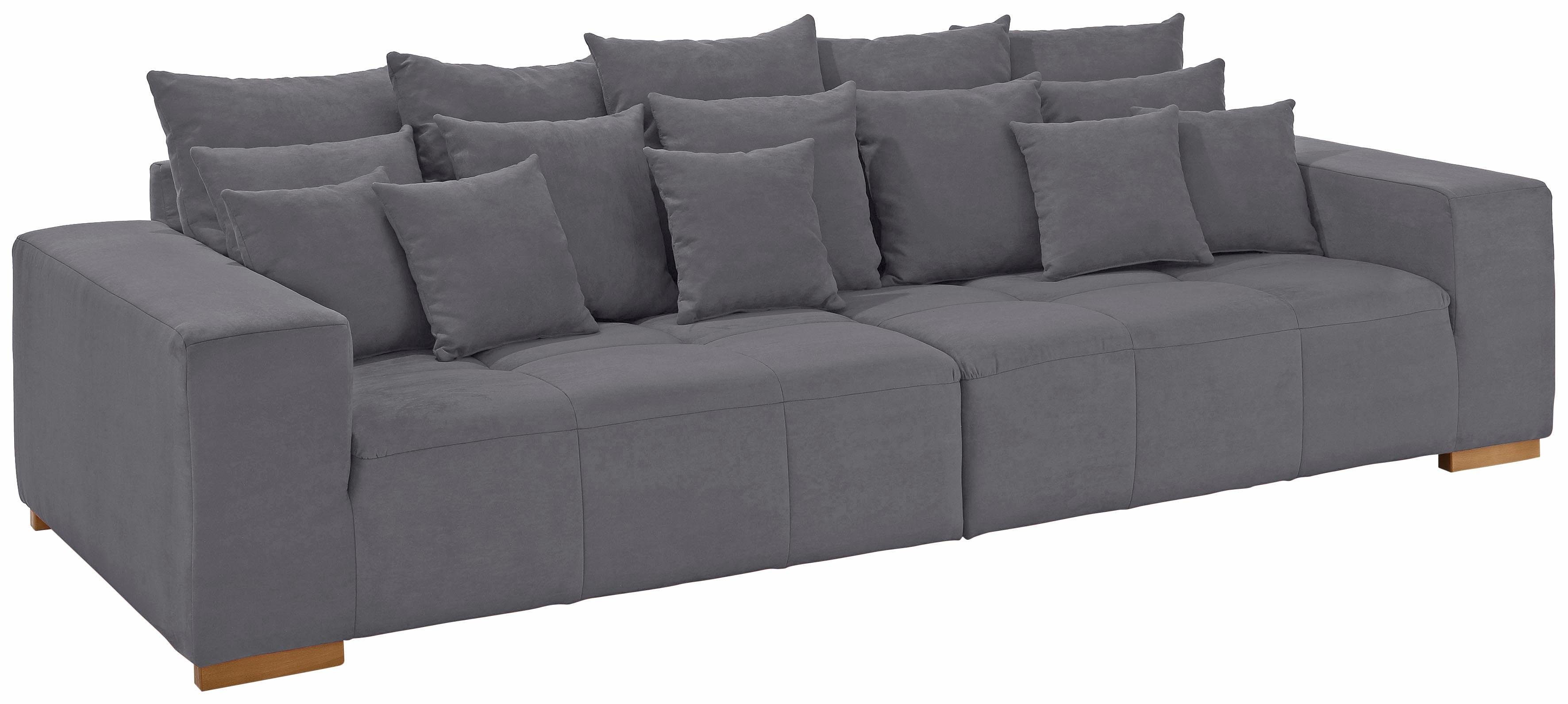 Home affaire Big-Sofa Neapel, mit vielen losen Kissen, in 2 Bezugsqualitäten
