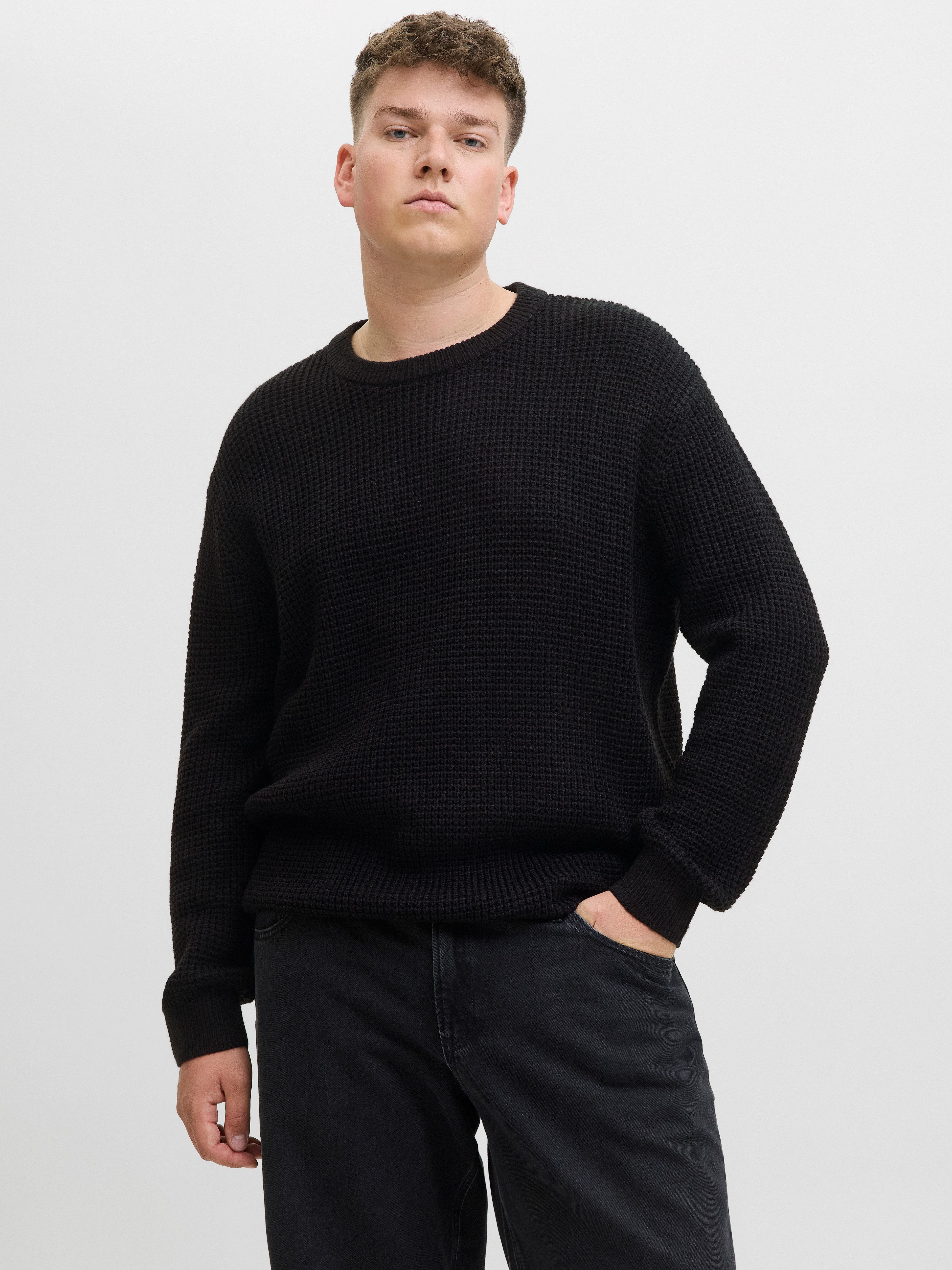 Jack & Jones PlusSize Strickpullover JJGLOBAL KNIT CREW NECK PLS günstig online kaufen
