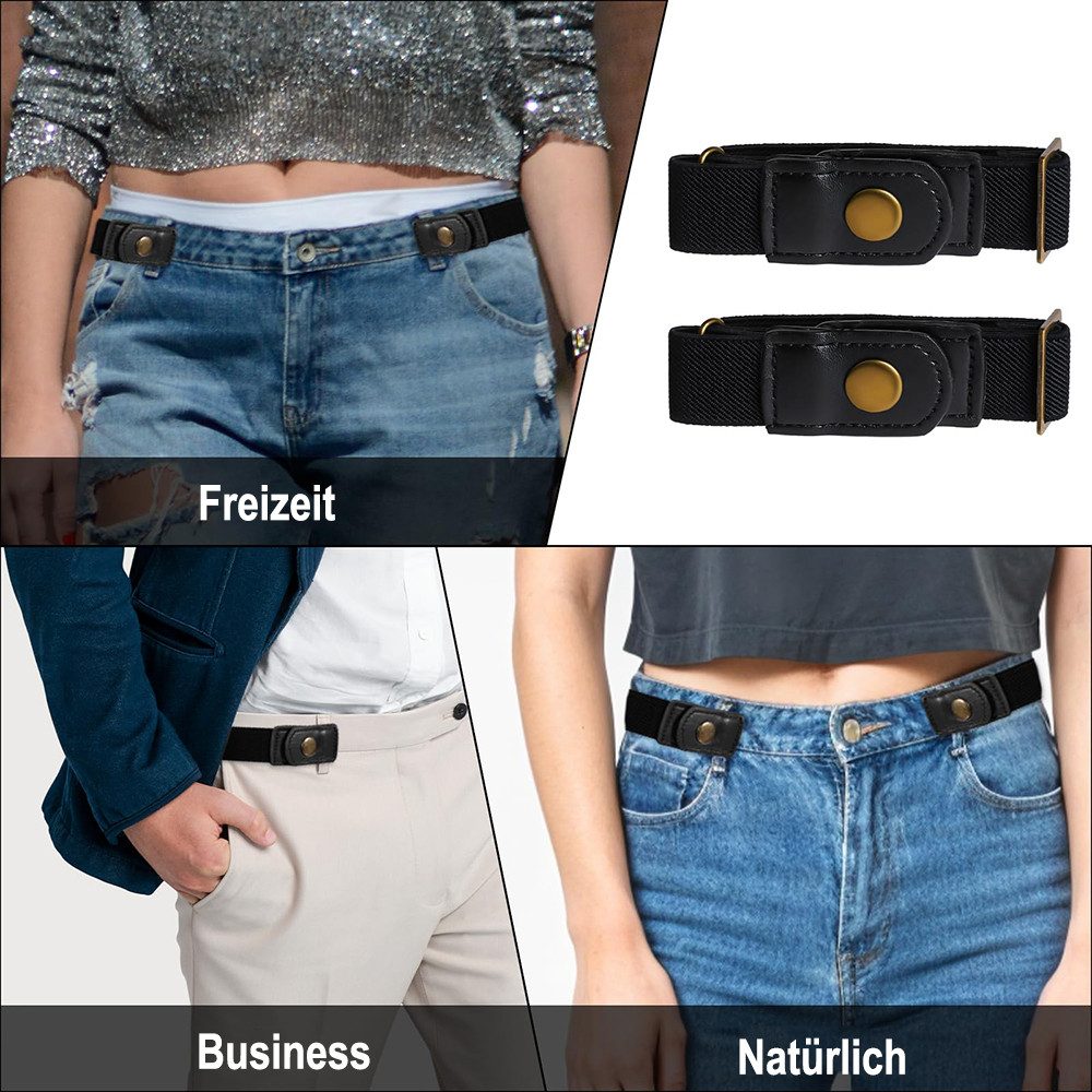 Zaewry Stretchgürtel Unsichtbarer Seitengürtel ohne Schnalle für Damen und Herren (2-St) elastischer Gürtel, Schmuckgürtel,für Kleid & Overall – Bild 5 von 5
