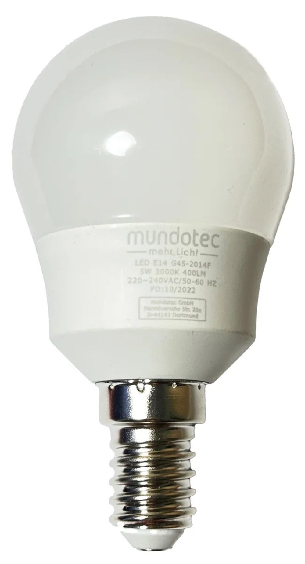 Mundotec LED-Leuchtmittel LED Leuchtmittel E14 Kugel (G45), 5 Watt 400 Lumen