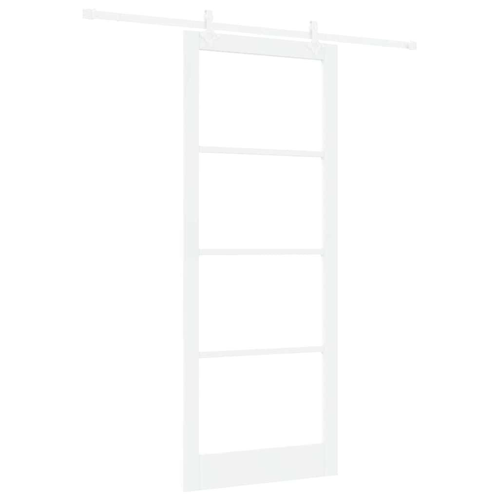 vidaXL Haustür Schiebetür 93 x 232 cm Massivholz Kiefer und Glas Weiß (1-St)