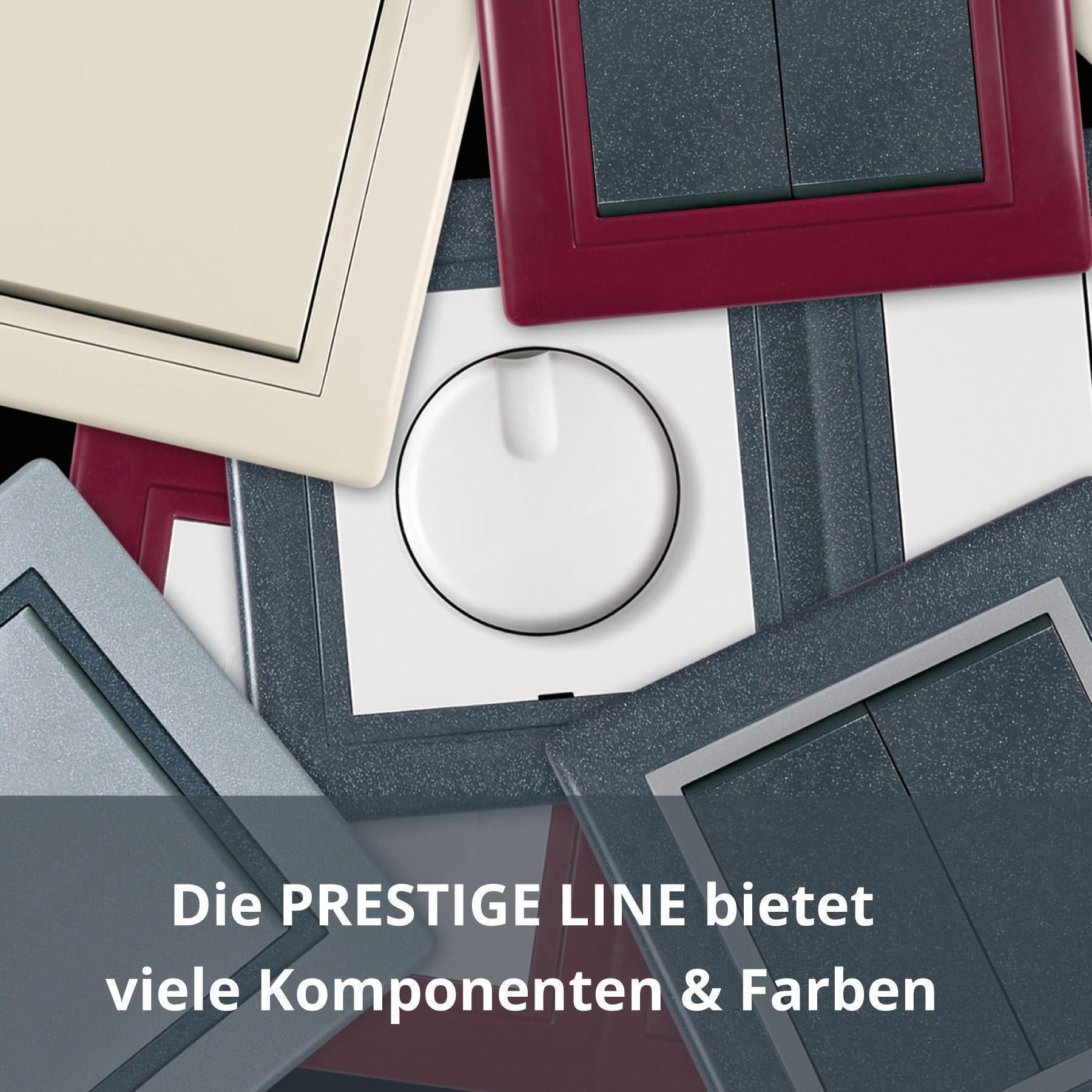 Aling Conel Lichtschalter Ein/Aus Schalter inkl.Rahmen Silber/Graphit 20set (Packung), VDE-zertifiziert