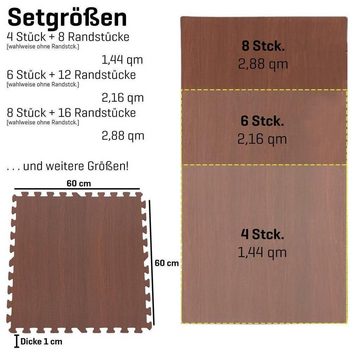 Sporttrend 24 Bodenschutzmatte 8 Schutzmatten + 16 Randstücke, 2,88qm, Bodenmatte