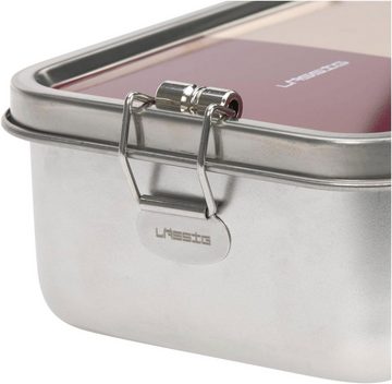 LÄSSIG Lunchbox Solid berry/rose, Edelstahl, Silikon, (1-tlg), aus Edelstahl