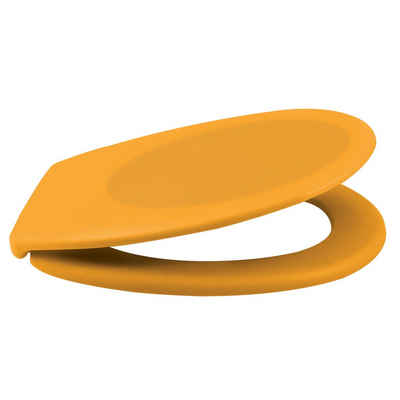spirella WC-Sitz »NEELA«, Premium Toilettendeckel aus leichtem Duroplast Kunststoff, hohe Stabilität, langlebig, bruchsicher, Soft Close Absenkautomatik, oval, neue Trendfarben in angesagter matt Optik, gelb
