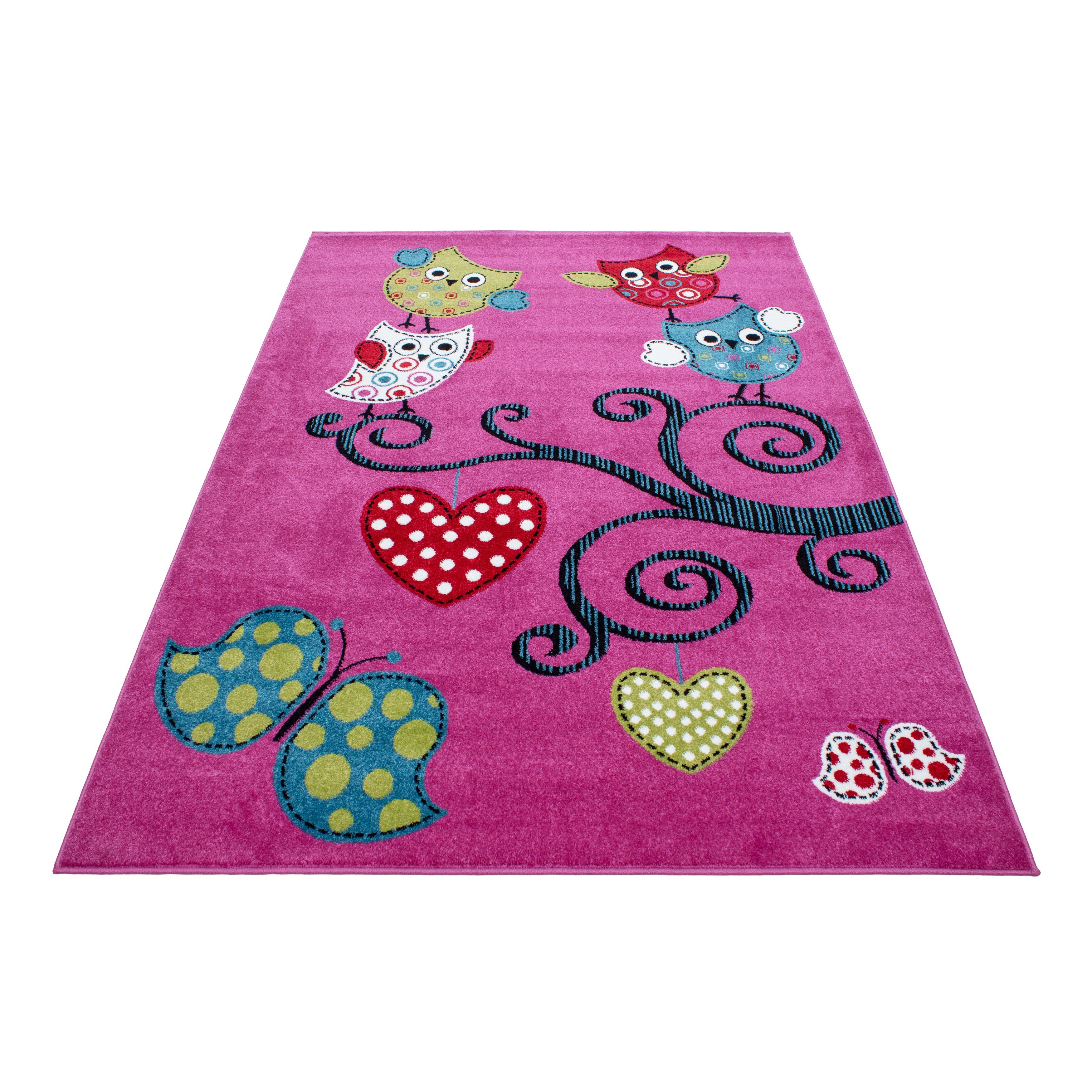 Kinderteppich Teppich für den Flur oder Küche Eulen-Design, Stilvoll Günstig, Läufer, Höhe: 11 mm