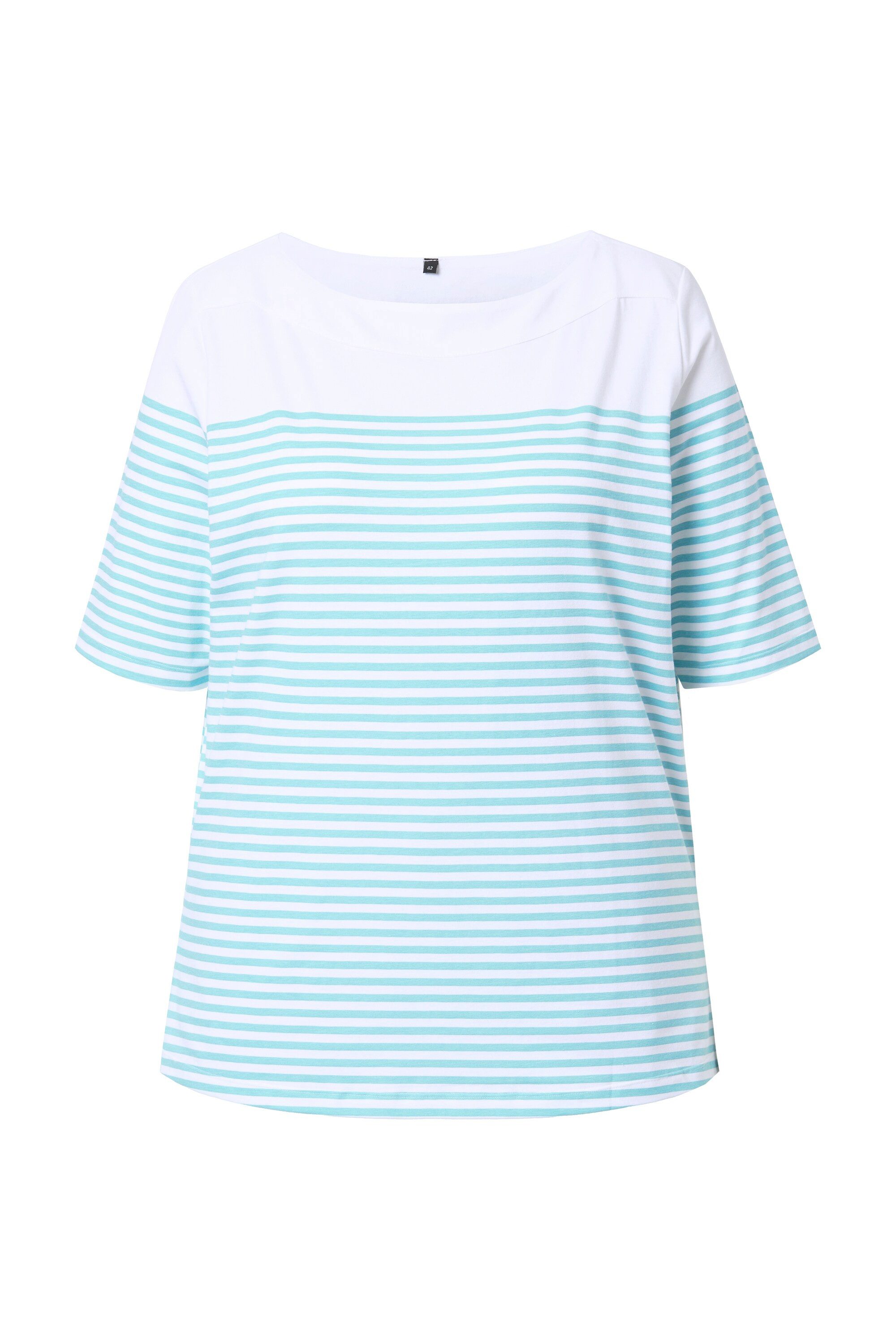 Ulla Popken T-Shirt T-Shirt Bretonringel U-Boot-Ausschnitt günstig online kaufen