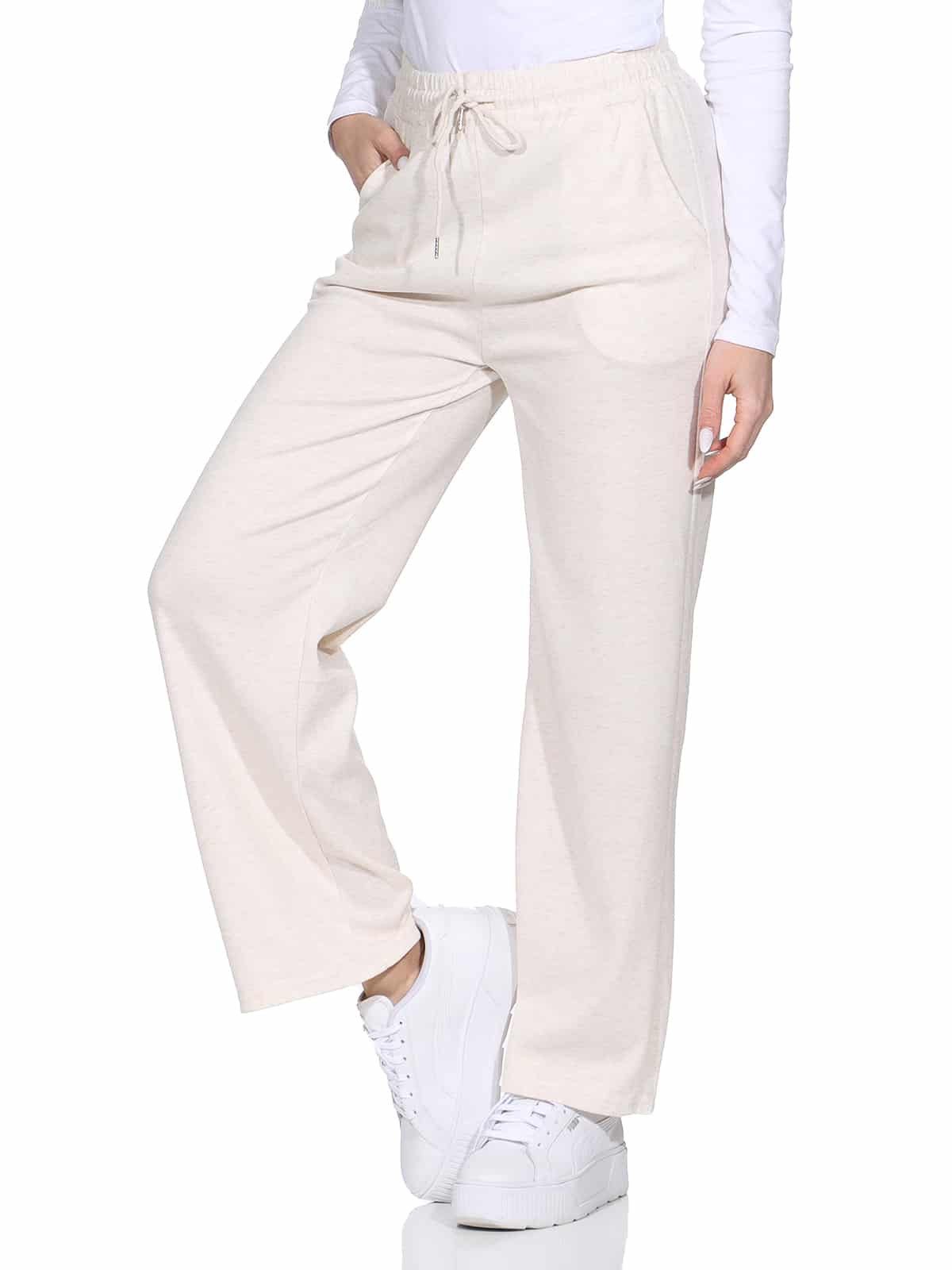 OriginalYou Jogginghose Damen Sweathose leichte Freizeit Jogginghose mit Gummibund, mit Schnürung, in Uni-meliert