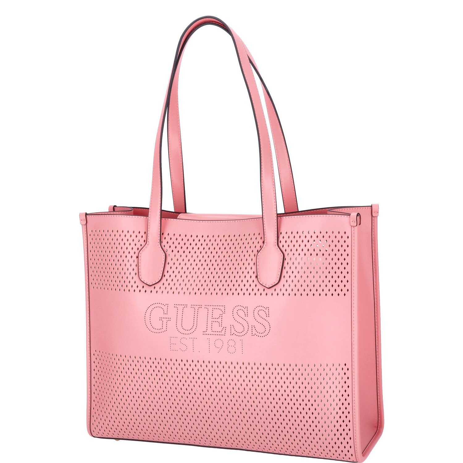 Guess Umhängetasche GUESS Damen Shopper Katey Perf pink (1-tlg)