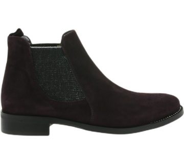 Cinque CINQUE Damen Chelsea-Boots Camoscio funkelnde Echtleder-Stiefelette Aubergine-Lila Stiefelette