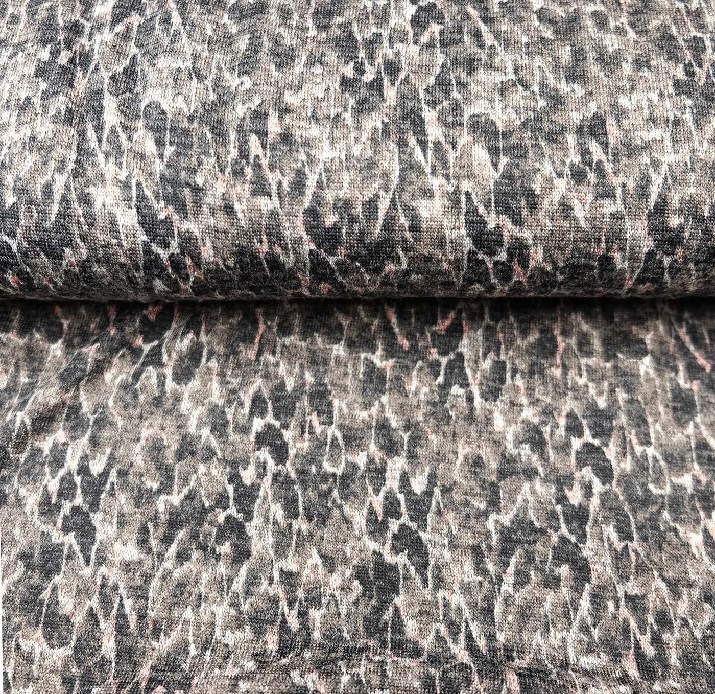 larissastoffe Stoff Strickstoff Camouflage braun, 11,90 EUR/m, Meterware, 50 cm x 150 cm