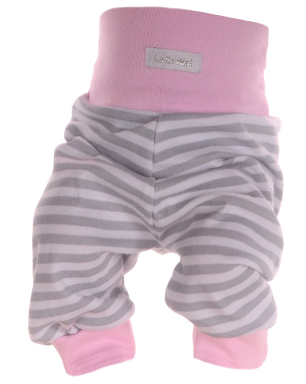 Schlupfhose Baby Hose in Rosa gestreift Erstlingshose Strampler