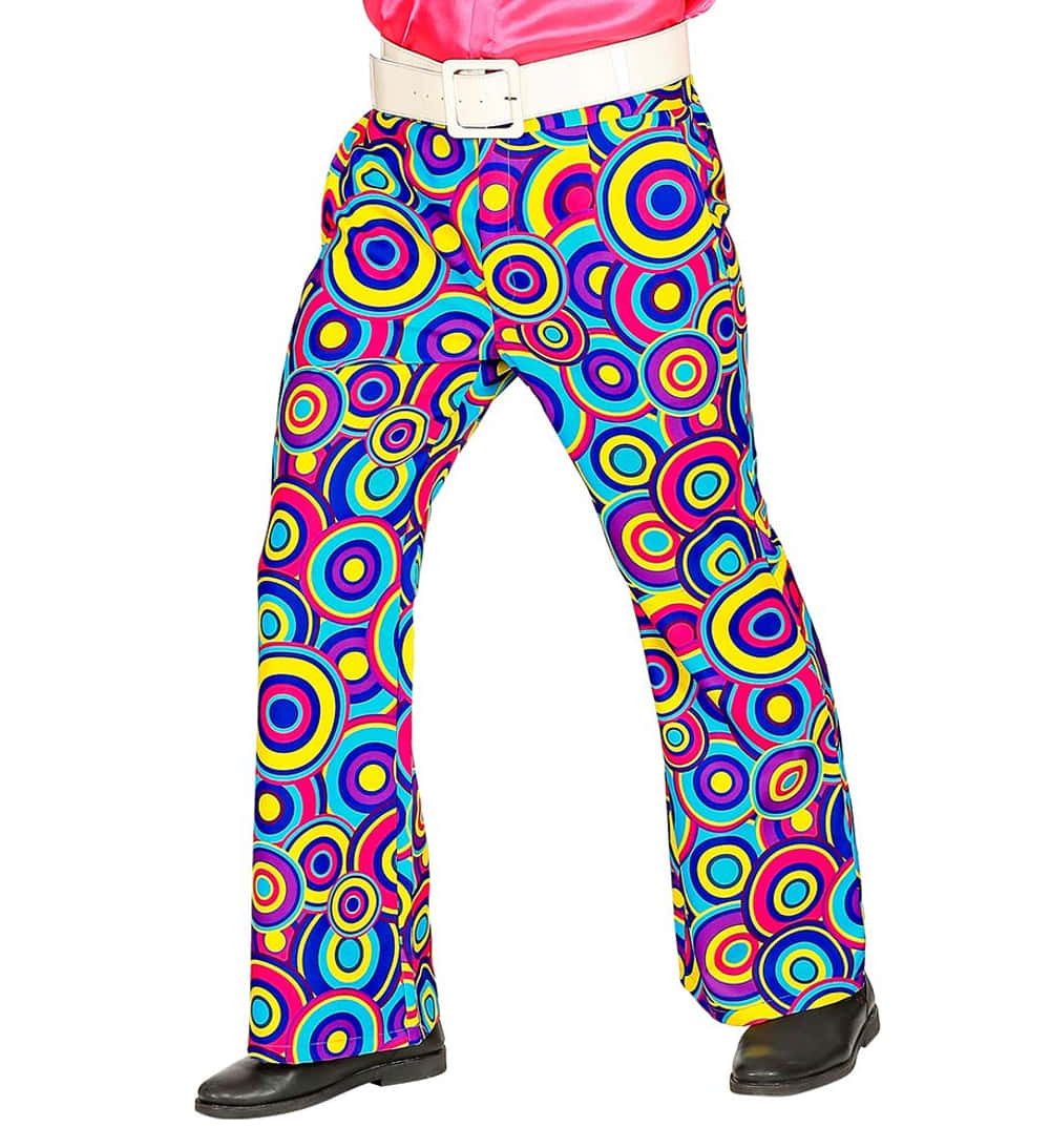 Widmann S.r.l. Kostüm Schlaghose Herren Bubbles 70er blau