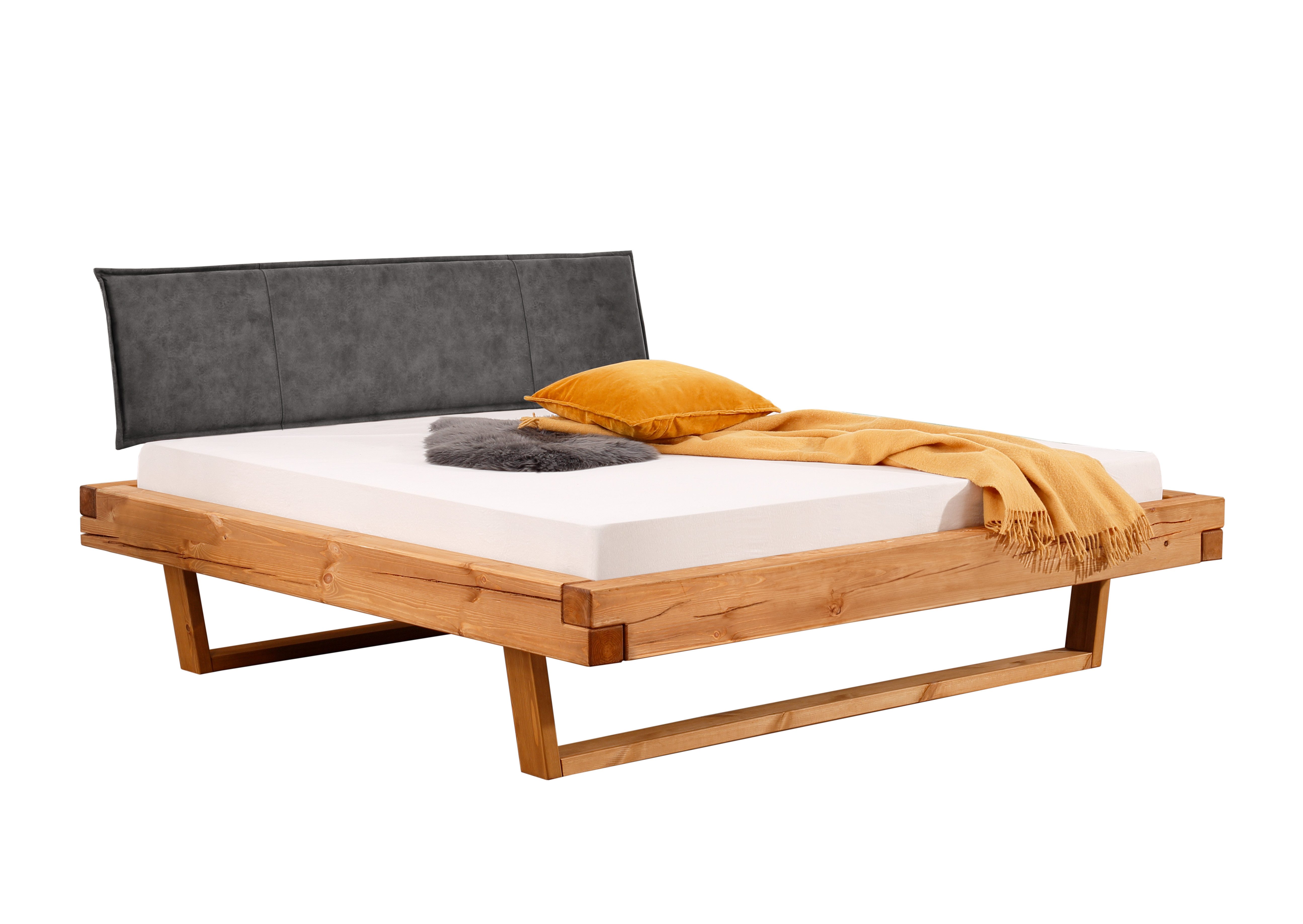 Woodroom Massivholzbett Ypern (Liegeflächen: 140 × 200, 160 × 200 oder 200 × 200 cm), massive Kiefer eichefarbig geölt