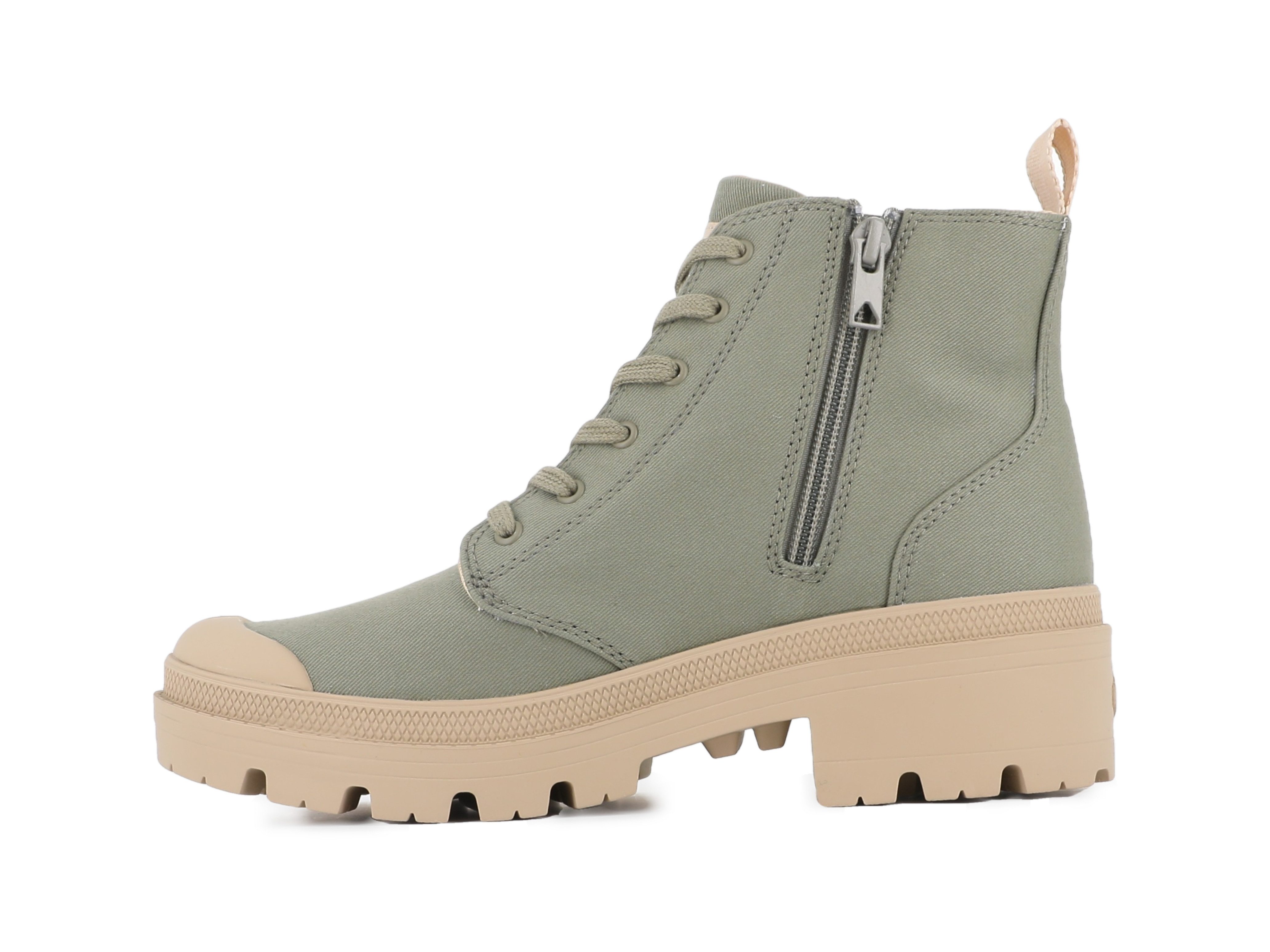 Palladium PALLABASE TWILL Schnürstiefelette Schnürstiefel, Schnürboots aus Canvas mit Reißverschluss