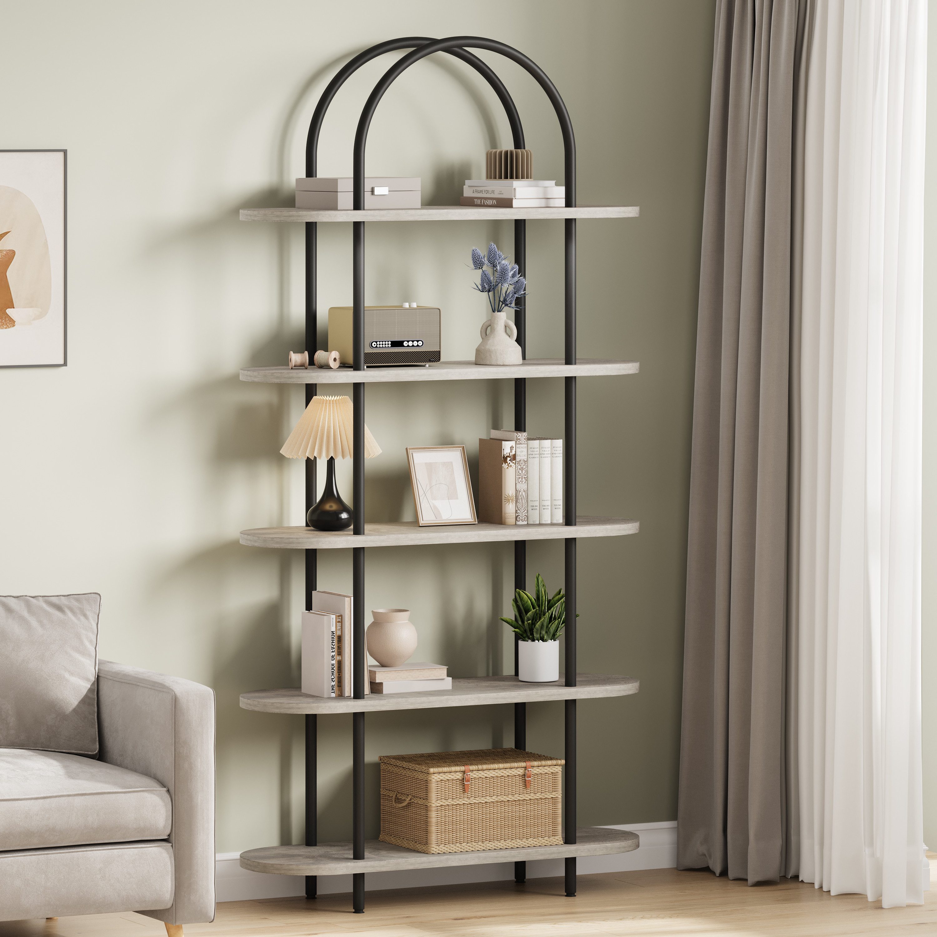 GarveeMore Bücherregal gewölbtes Bücherregal Standregal mit günstig online kaufen
