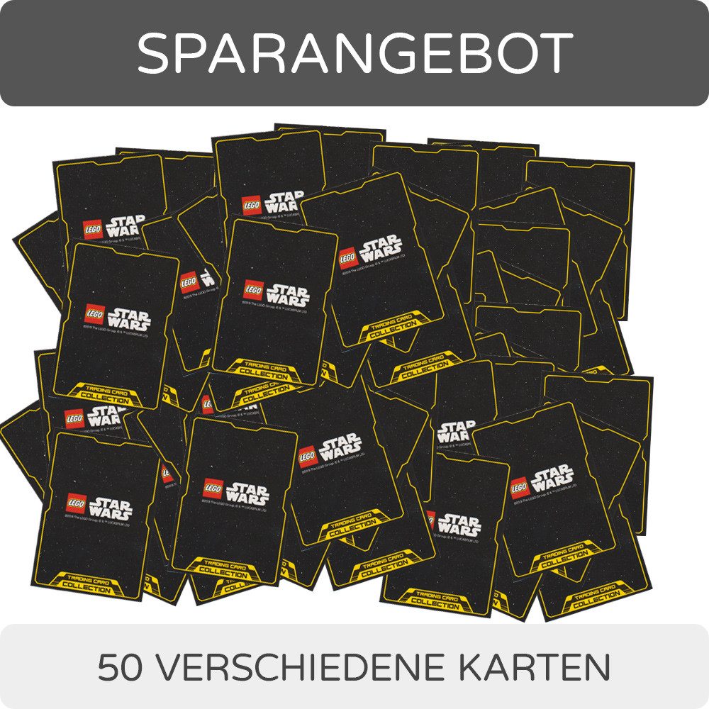 Star Wars Sammelkarte LEGO Star Wars Serie 2 50 verschiedene Karten + Collect-it Hüllen