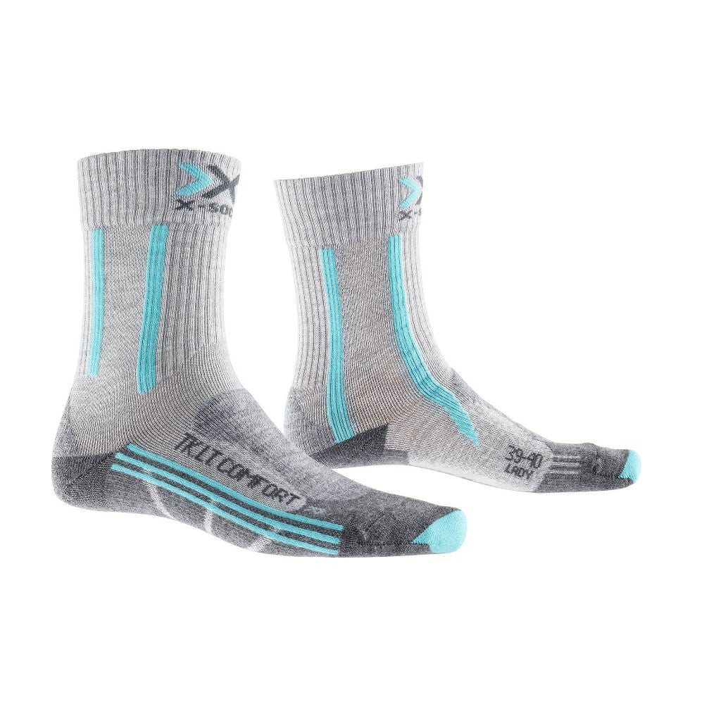 X-Socks Wandersocken Light Comfort hellgrau/azurblau Damen - 1 Paar