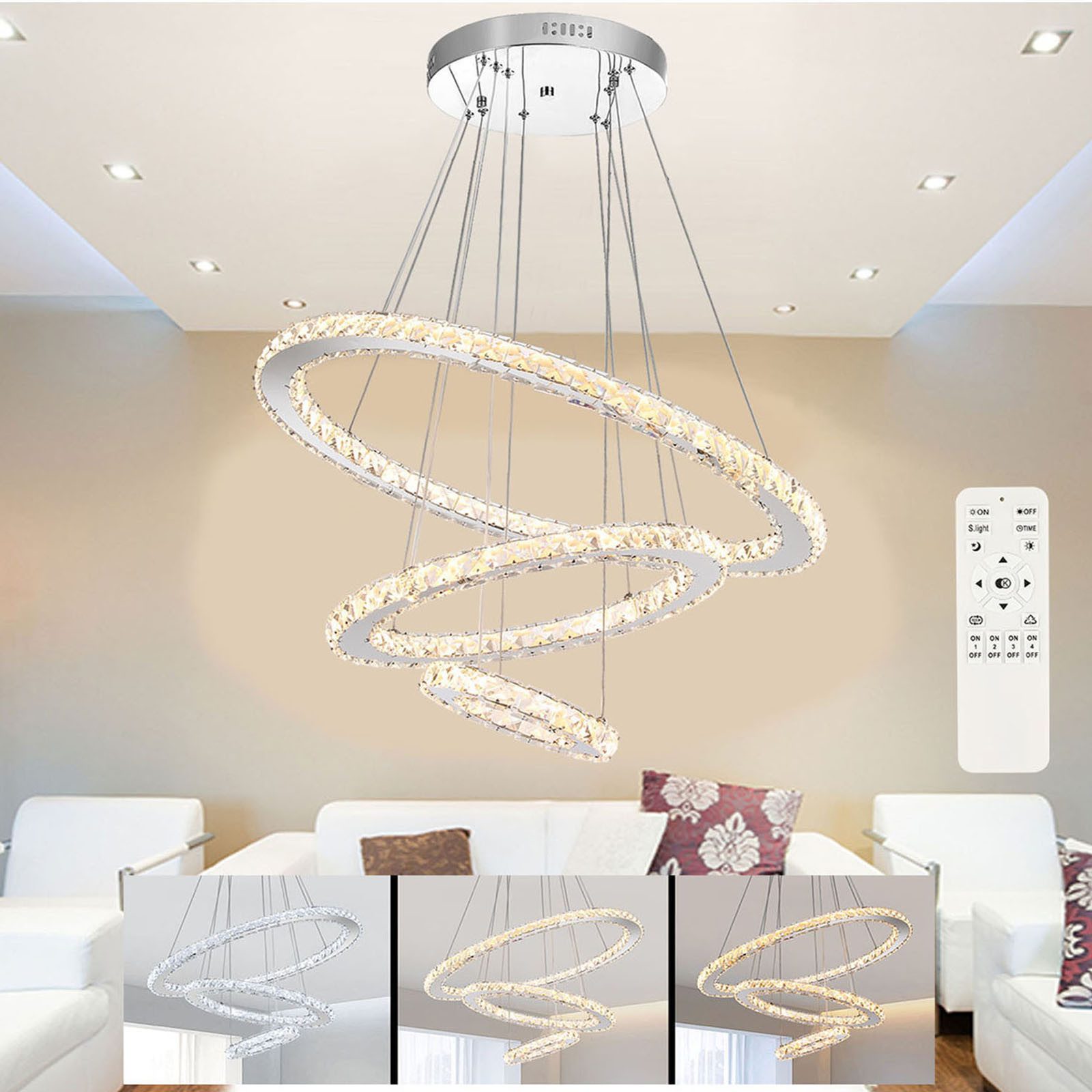 oyajia Deckenleuchte LED Kristall Deckenlampe Dimmbare, günstig online kaufen