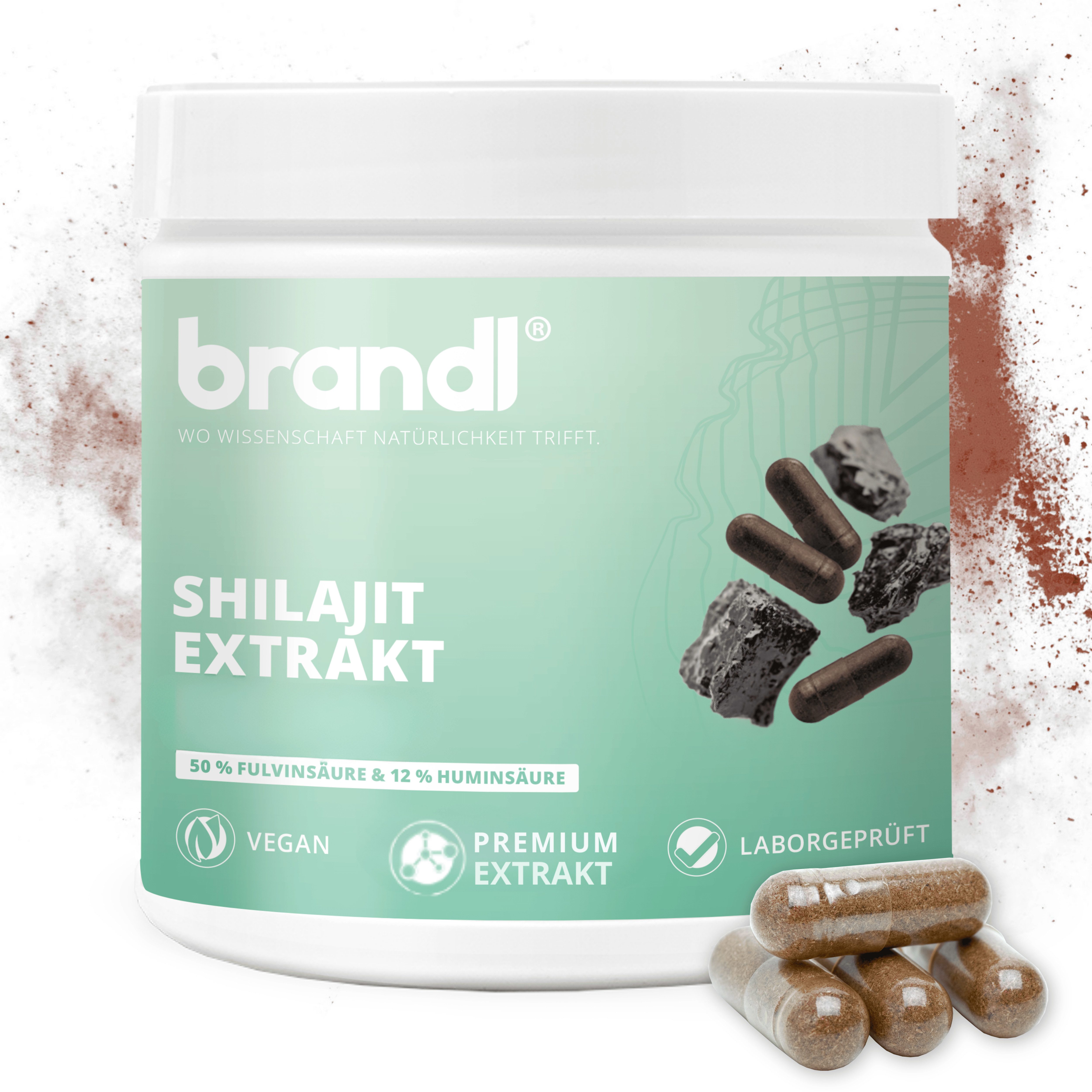 Brandl Nutrition brandl® Shilajit Kapseln, Extrakt mit Fulvinsäure und Huminsäure Kapseln