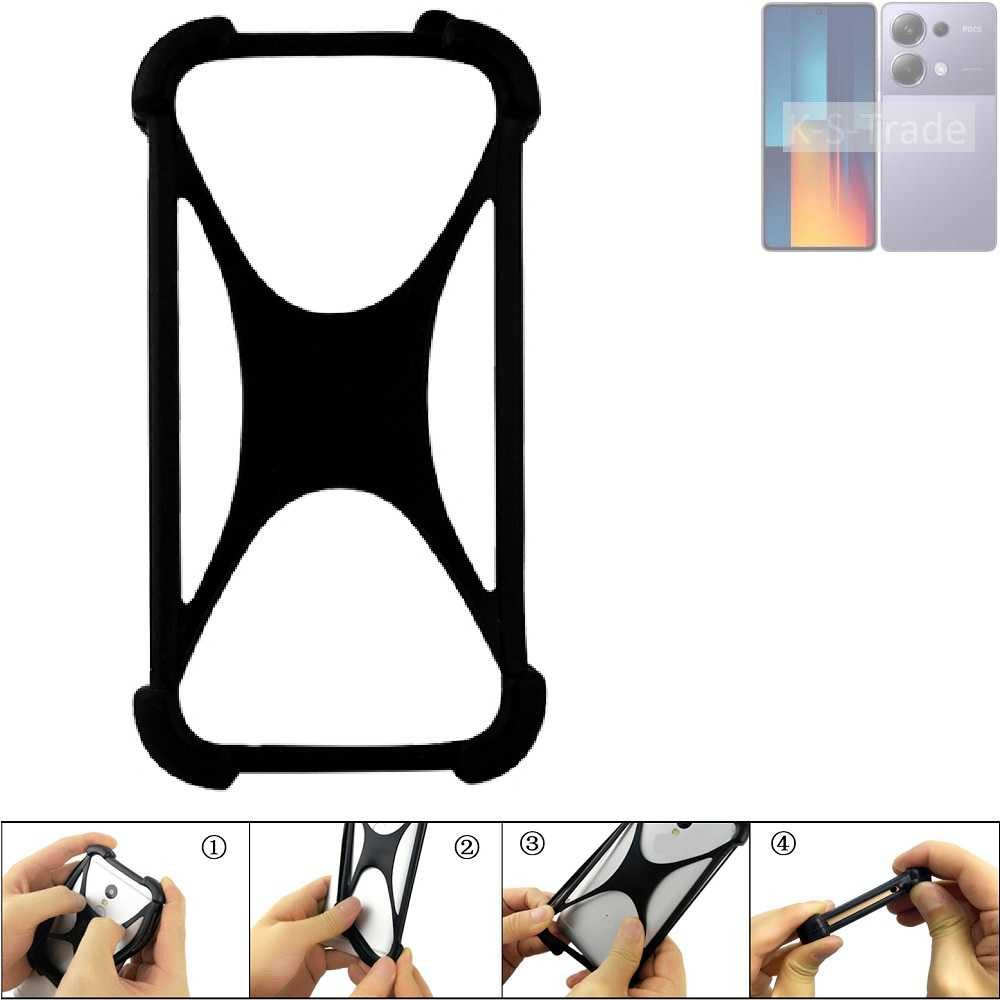 K-S-Trade Handyhülle für Xiaomi POCO M6 Pro, Handy-Hülle Schutz-Hülle Silikon Bumper TPU Softcase Smartphone