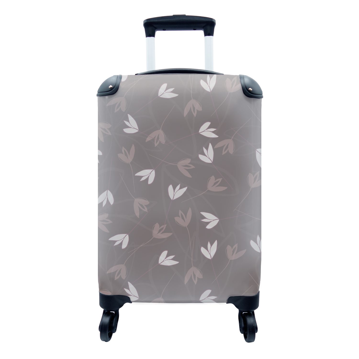 MuchoWow Handgepäckkoffer Muster - Tulpen - Minimalistisch, 4 Rollen, Reisetasche mit rollen, Handgepäck für Ferien, Trolley, Reisekoffer