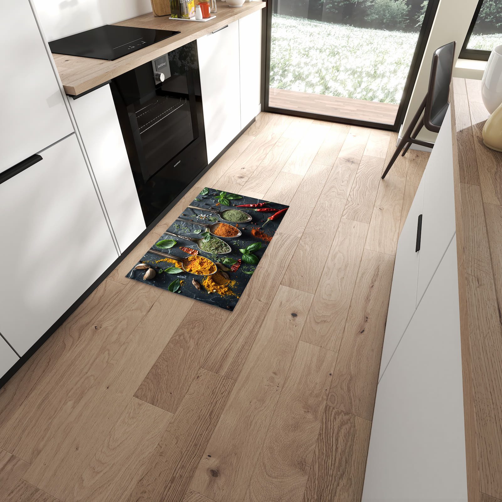 Primedeco Teppich Küchenteppich Kräuter Gewürze PVC rutschfest abwaschbar L günstig online kaufen