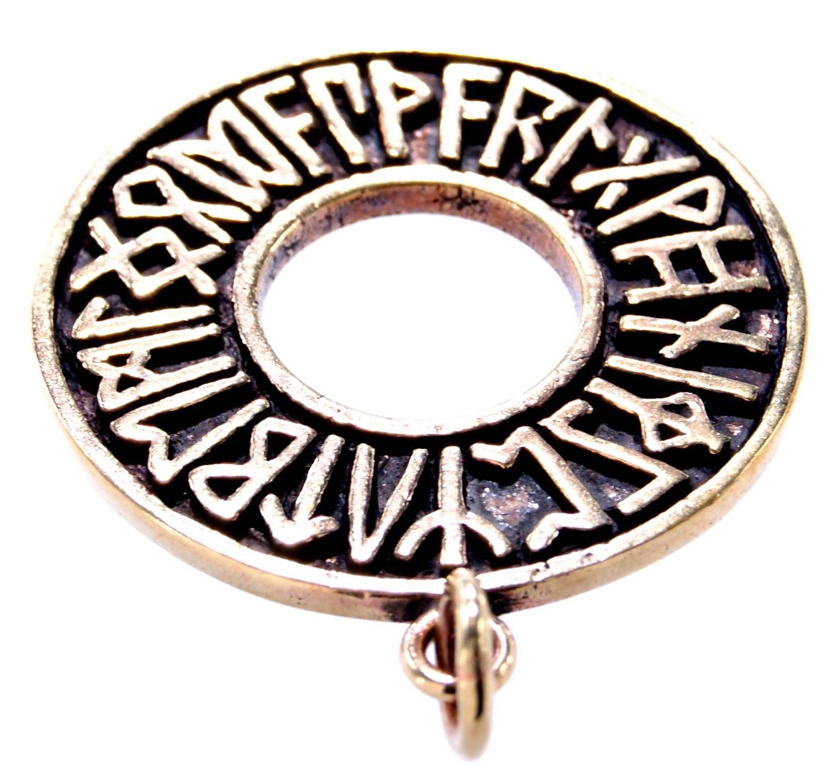 Ring of Runenring Alphabet Kettenanhänger Rune Leather Anhänger Kiss Runen Futhark ABC Bronze