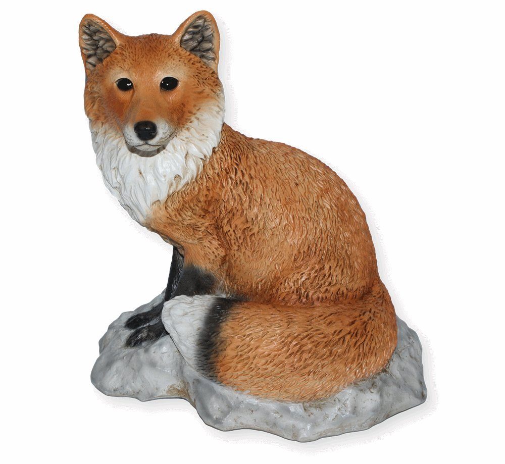 Castagna Tierfigur Deko Figur sitzend H Fels 24 Fuchs aus auf cm Tierfigur Kollektion Castagna Resin