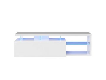 freiraum Media-Board Blue Tech, in Weiß Hochglanz inkl. LED - 150x43x41 (BxHxT)