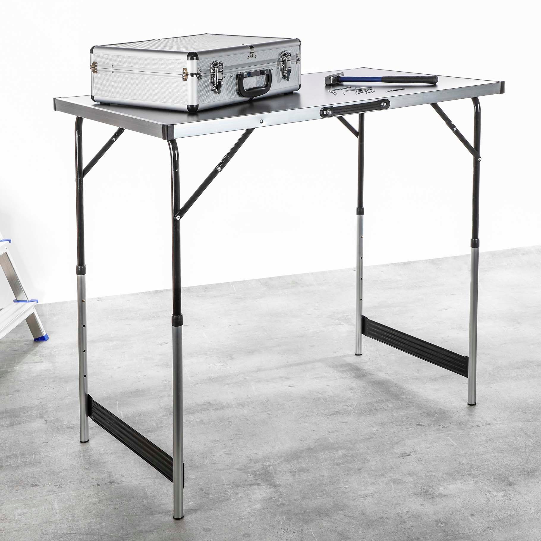 Haushalt International Klapptisch Universaltisch Campingtisch 100 x 60 cm tragbarer Klapp-Tisch, 4 fach höhenverstellbar: 75, 80, 85 und 90 cm – Bild 3 von 5