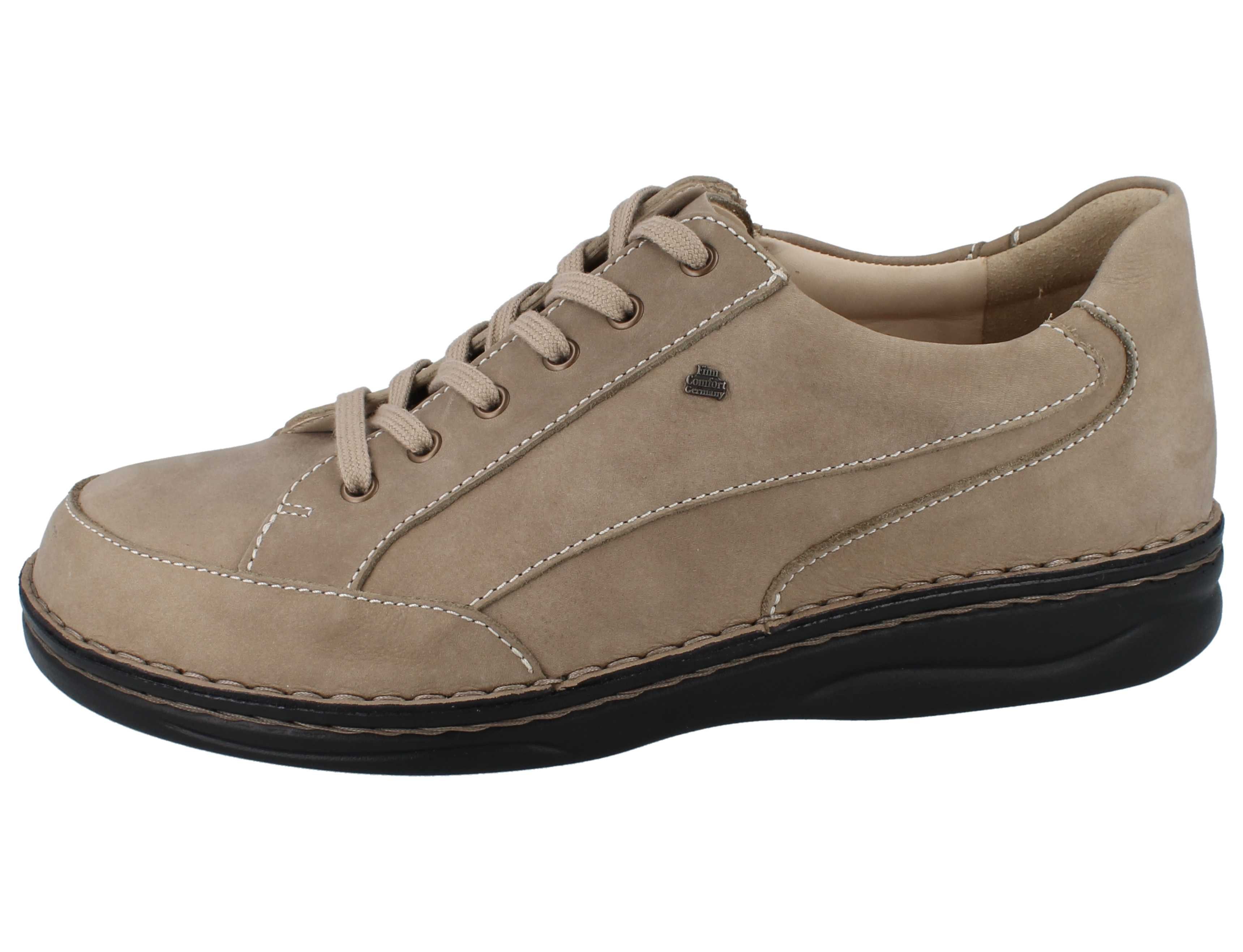 Finn Comfort FINN COMFORT Falkland Herren Halbschuhe sandfarben Nubukleder - Schnürschuh Wechselfußbett