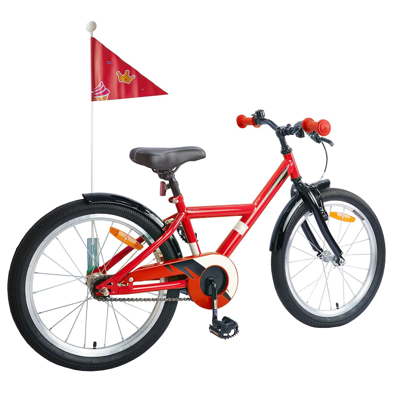 vidaXL Kinderfahrrad 123 x 51 x 78 cm Kinderfahrrad 18 Zoll für 5-7 Jahre alt Rot
