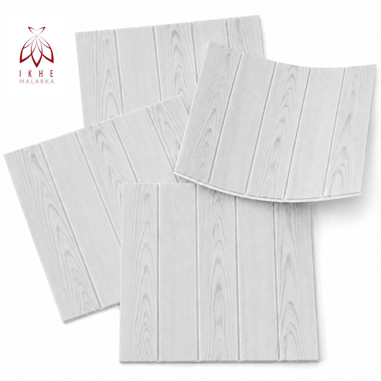 IKHEMalarka 3D Wandpaneel aus Polystyrol Styropor XPS Holzoptik 4m² Pakiet, 0,25 qm, Paneelen für Decken Wand 50x50cm 3mm Stärke
