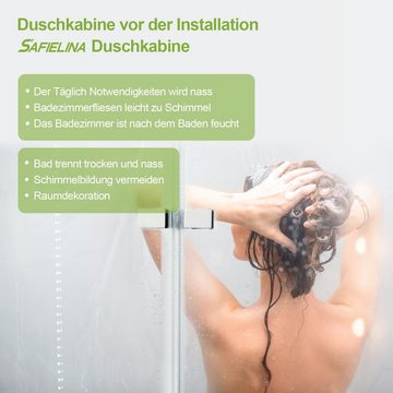 S'AFIELINA Badewannenaufsatz Duschabtrennung für Badewanne faltbares Wandpaneel 3 Stück Faltbare, 6mm ESG Clear NANO Beschichtung ESG-Sicherheitsglas