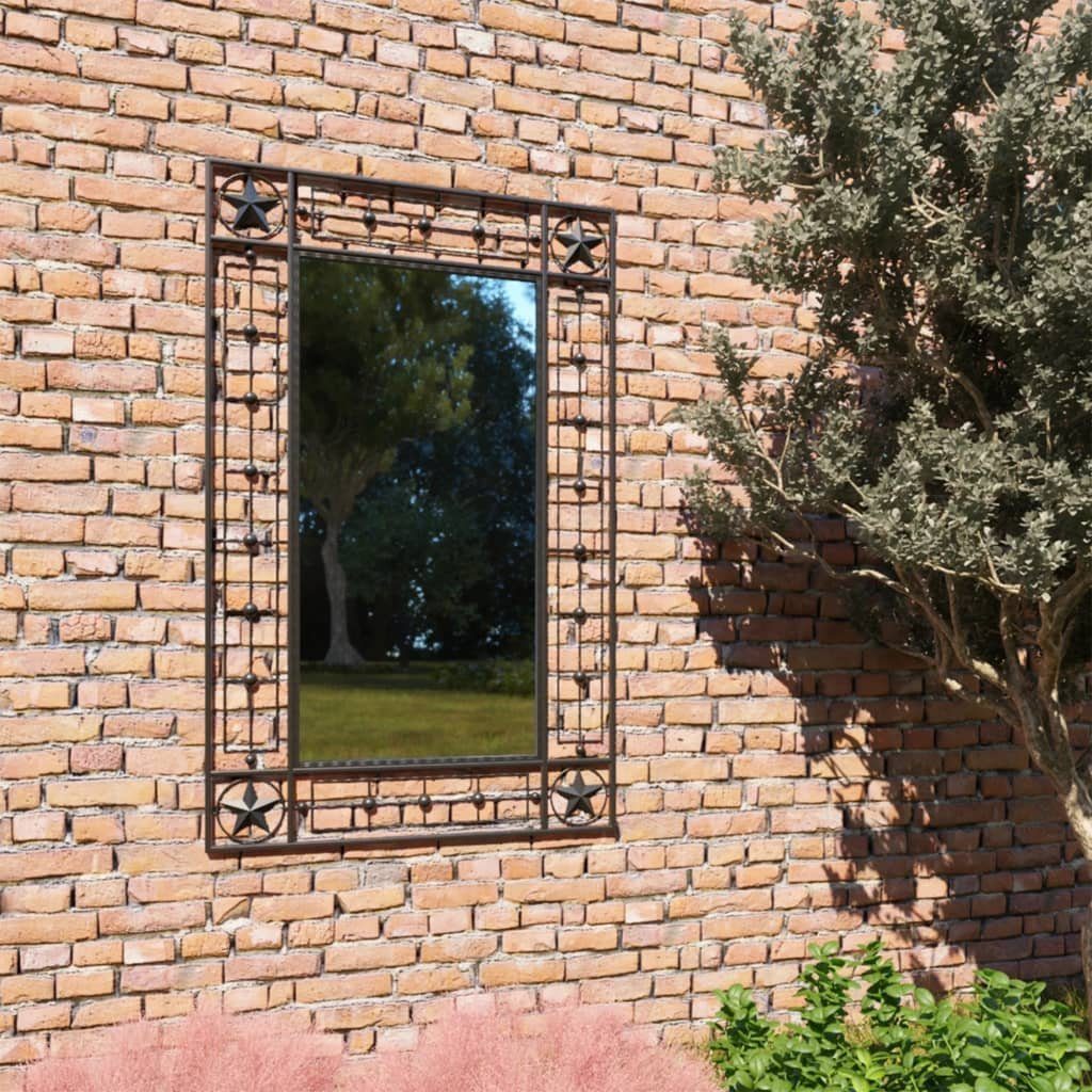 vidaXL Spiegel Garten-Wandspiegel Rechteckig 50×80 cm Schwarz (1-St)