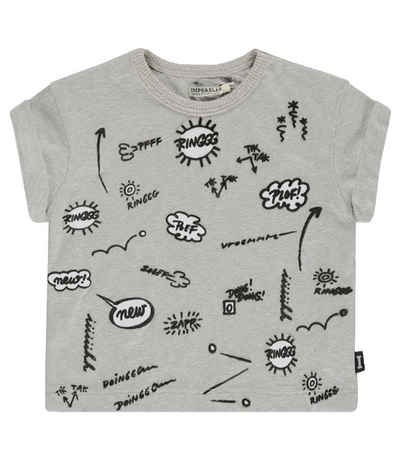 Imps&Elfs T-Shirt »IMPS&ELFS Rundhals-Shirt sommerlich trendiges Kinder T-Shirt mit Cartoon Print Freizeit-Pullover Grau«