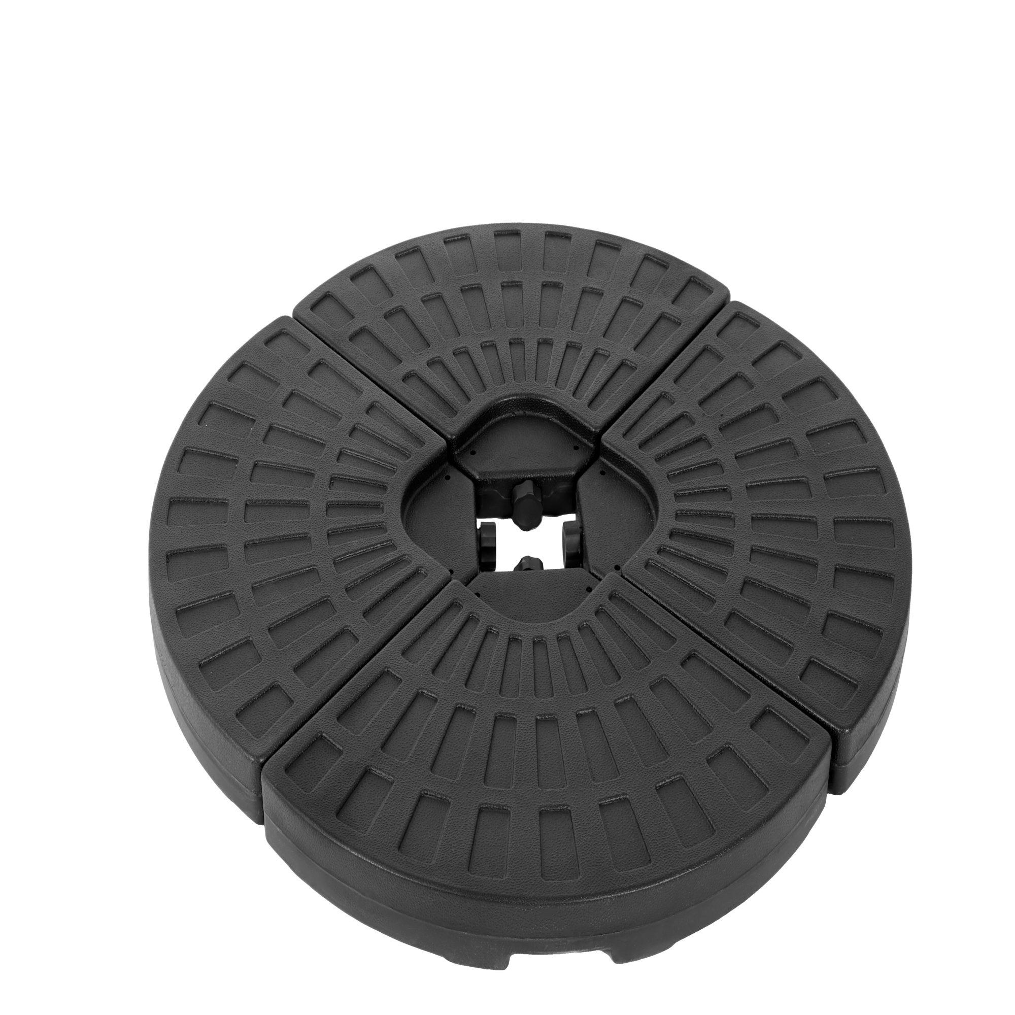 CHICFURN Schirmständer Ampelschirmständer 4er-Set, befüllbar mit Wasser oder Sand (Packung, 4 St., Schirmgewicht für Ampelschirme auf Terrasse und Balkon), Wetterbeständig, Schwarz