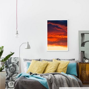 Sinus Art Poster Landschaftsfotografie 60x90cm Poster Roter wolkiger Sonnenaufgang