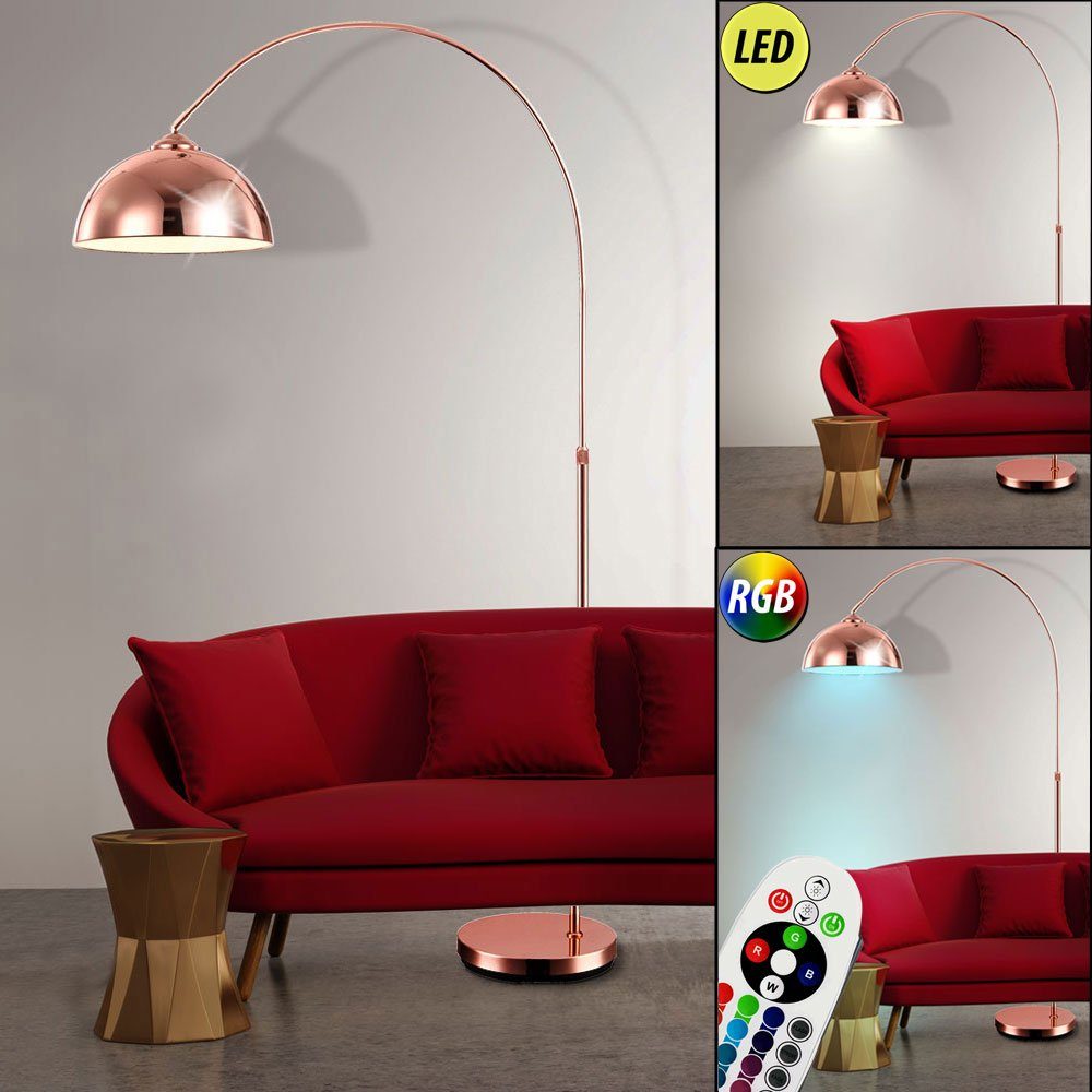 etc-shop Design Kupfer Steh Zimmer RGB LED Dimmer Wohn Lampe Stehlampe,