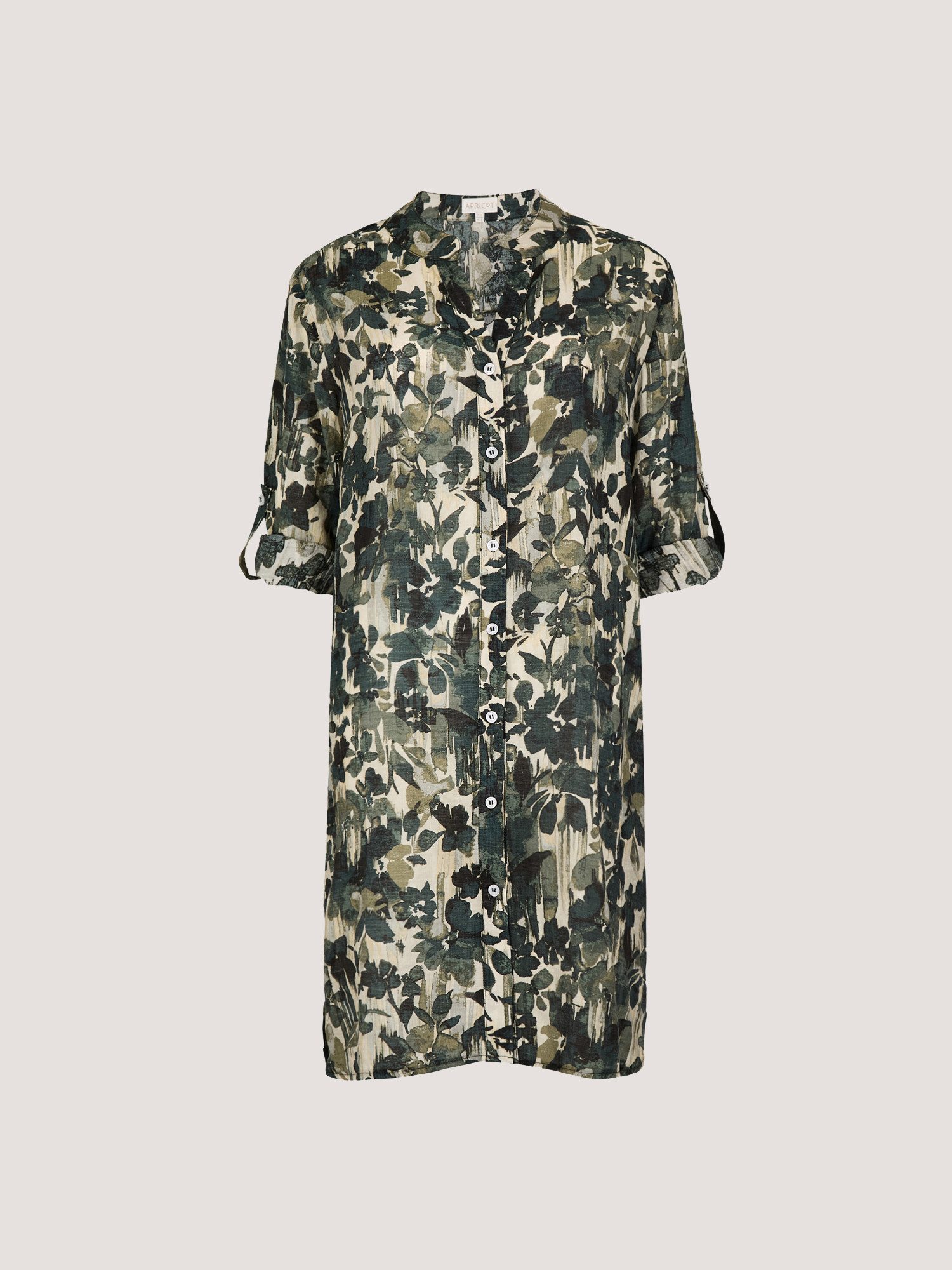 Apricot Tunika Tunika-Hemd mit Blumenmuster Gemustert