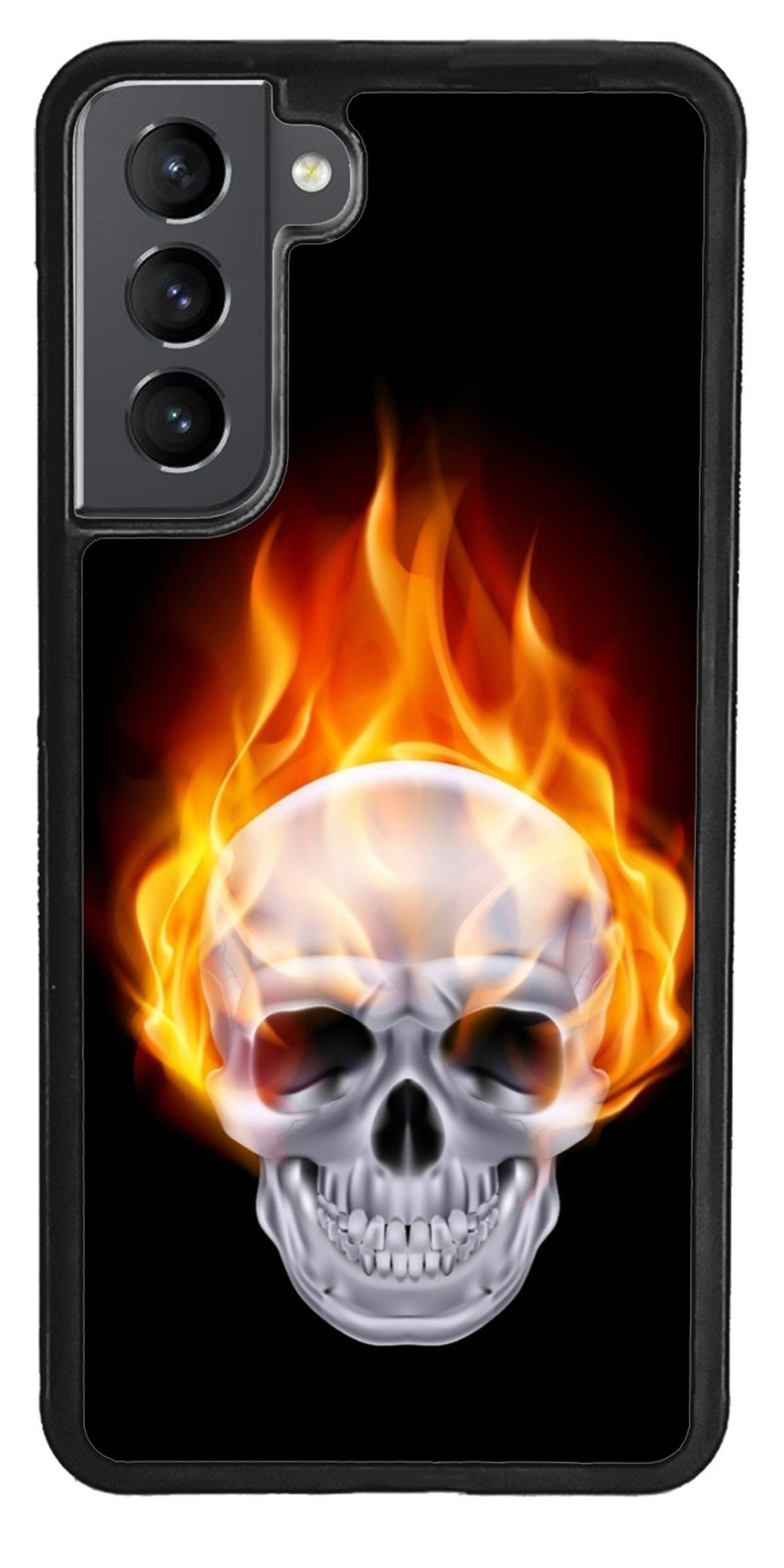 Traumhuelle Handyhülle TPU HÜLLE Silikon MOTIV 3 Case Cover Schutzhülle Backcover Etui, Totenkopf Handy Bumper Smartphone Rückschale Schwarz
