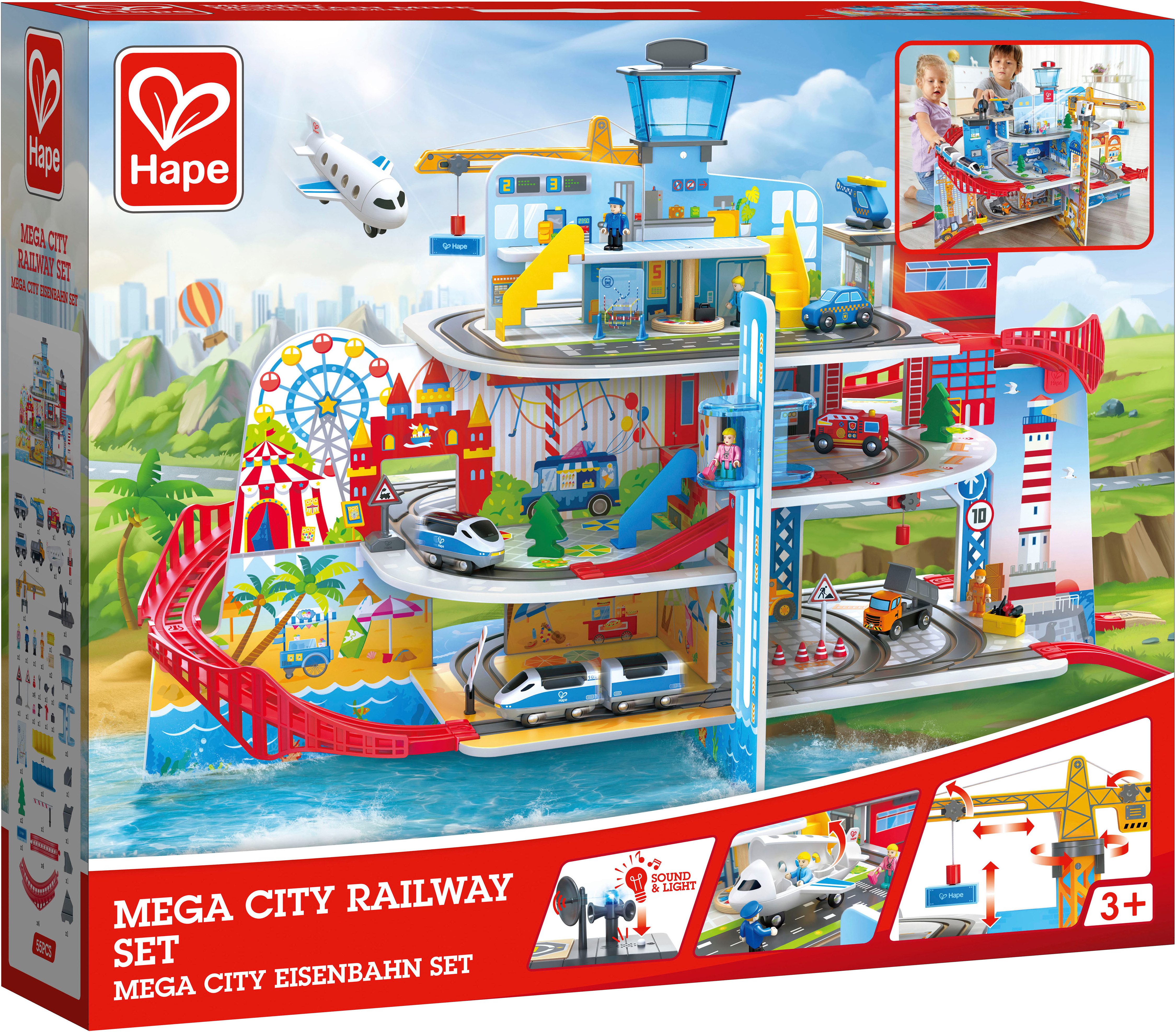 Hape Spielzeug-Eisenbahn Mega City Eisenbahn, (Set) günstig online kaufen