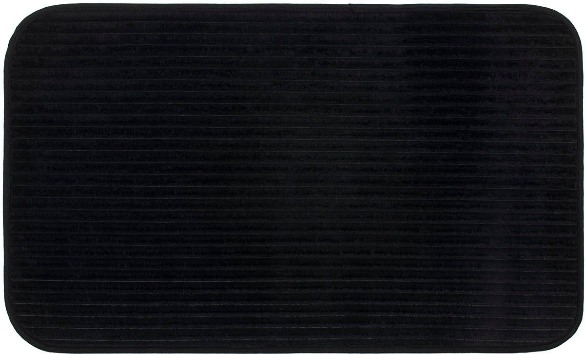 Gözze Badematte Berlin, Höhe 7 mm, rutschhemmend beschichtet, fußbodenheizungsgeeignet, Polyester, rechteckig, Badteppich, Uni Farben, Cord Optik, waschbar