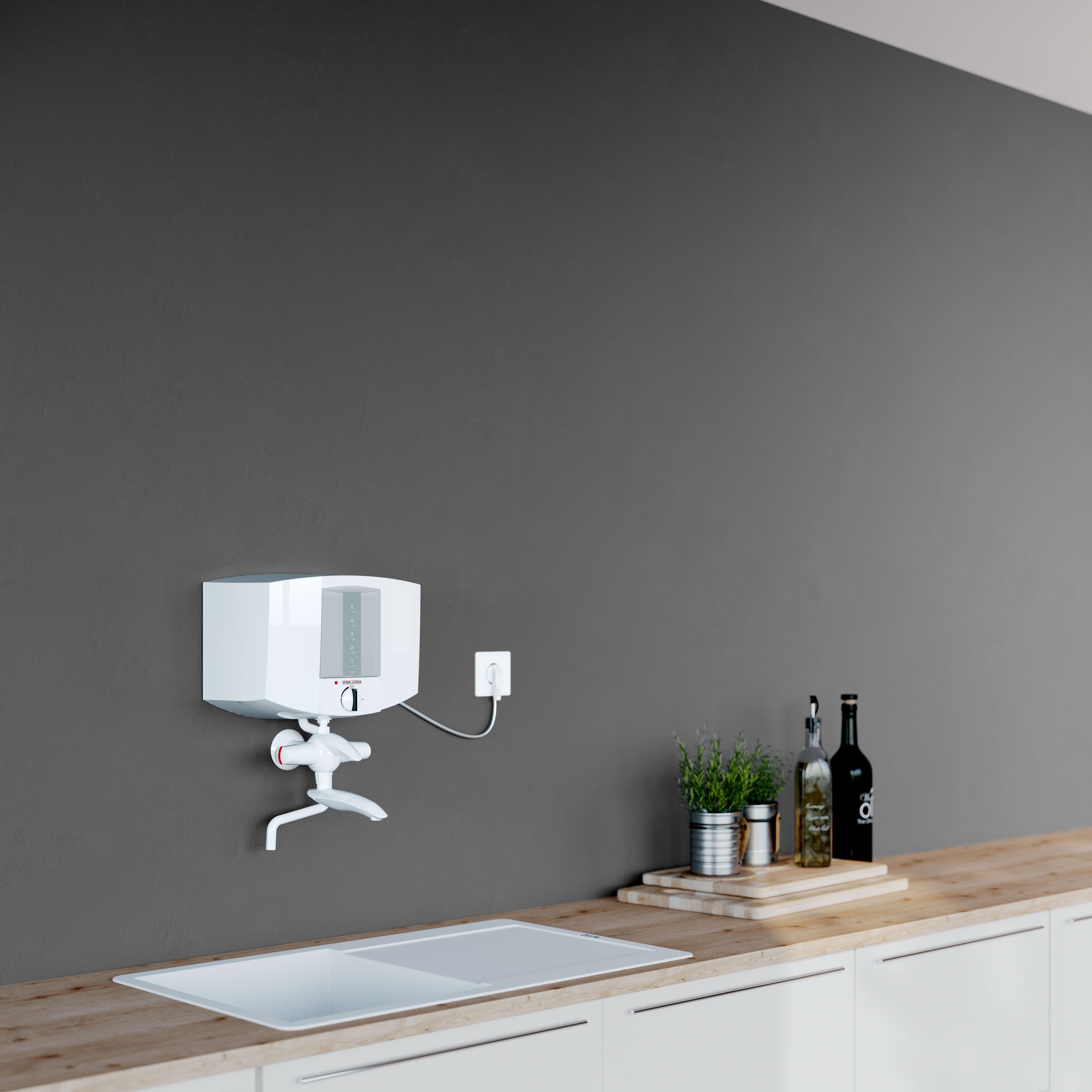 STIEBEL ELTRON Kochendwassergerät EBK 5 K, elektronisch, min. 35 °C, max. 90 °C, 5 l, für die Küche, Kunststoff