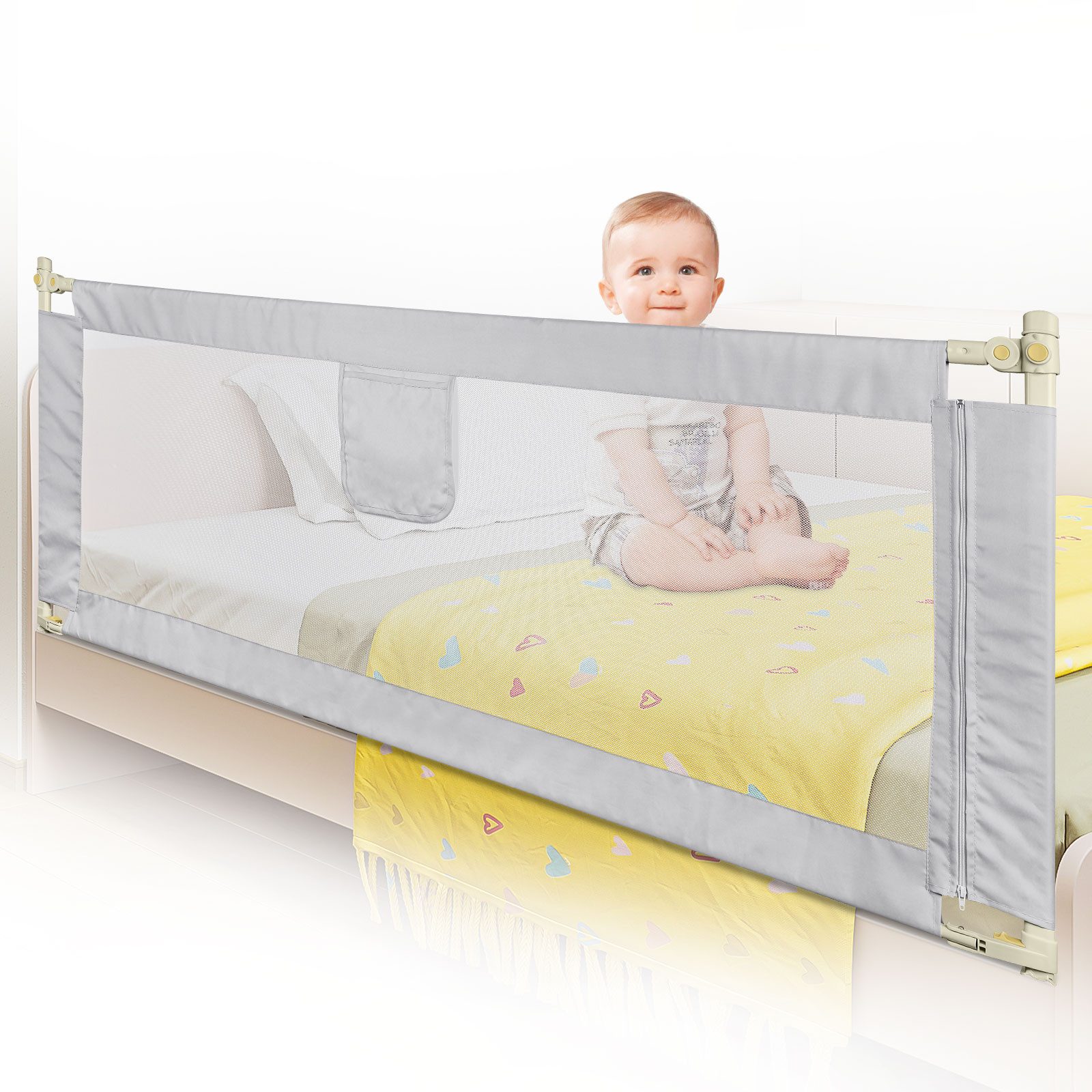 JEOBEST Bettschutzgitter Bettgitter für Kinder Baby Kinderbettgitter Rausfa günstig online kaufen