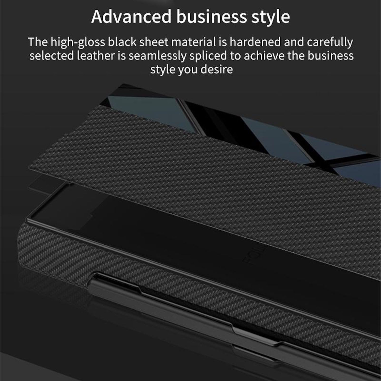 Wigento Handyhülle Für Samsung Galaxy Z Fold7 Integrierte Flip Hülle Stifthalter Schwarz, Flip Hülle mit Stifthalter und Standfunktion – Bild 5 von 5