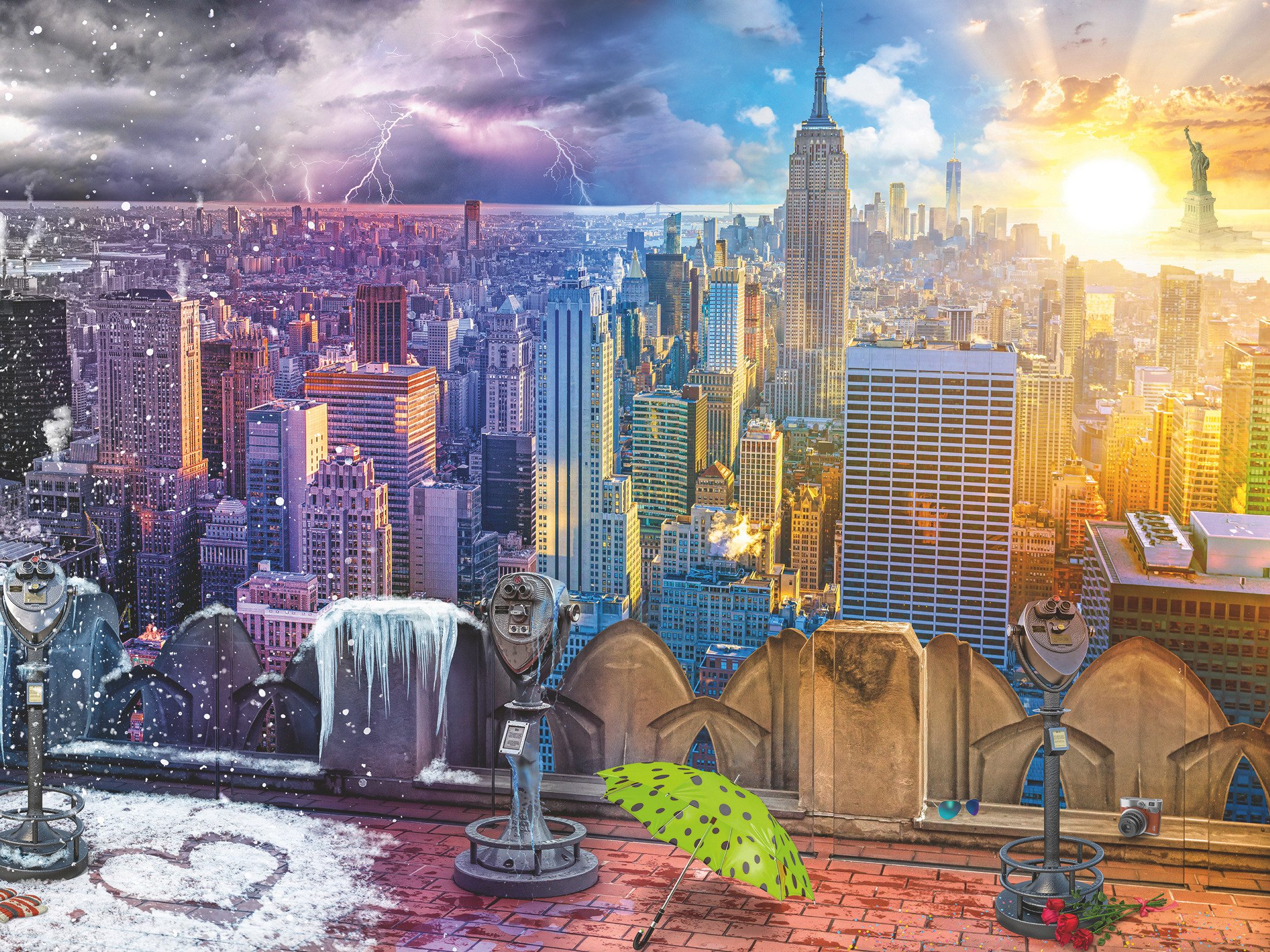 Ravensburger Verlag GmbH Puzzle New York im Winter und Sommer, Puzzleteile günstig online kaufen